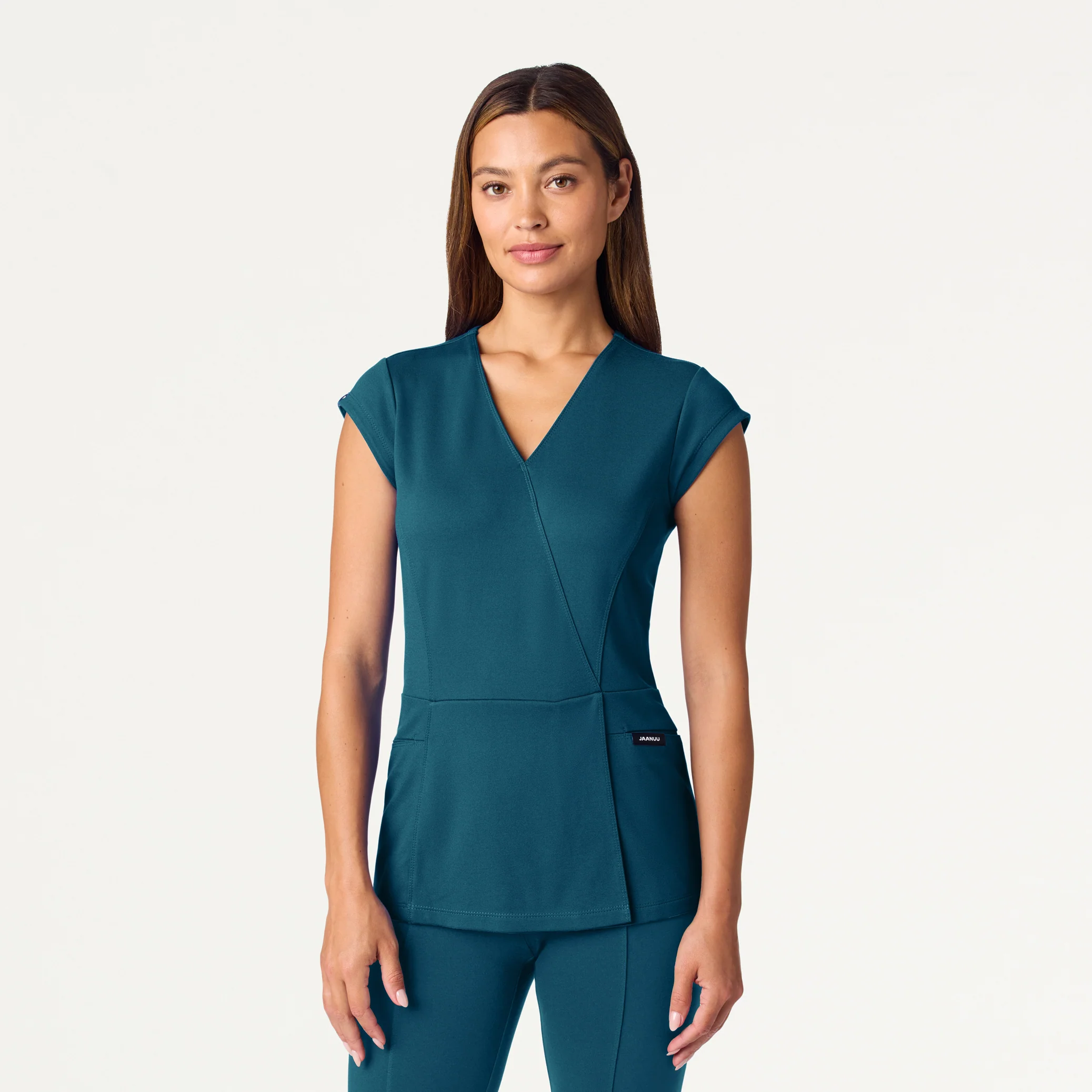 The Mock-Wrap UltraSOFT™ Scrub Set - Caribbean Blue - Image 2