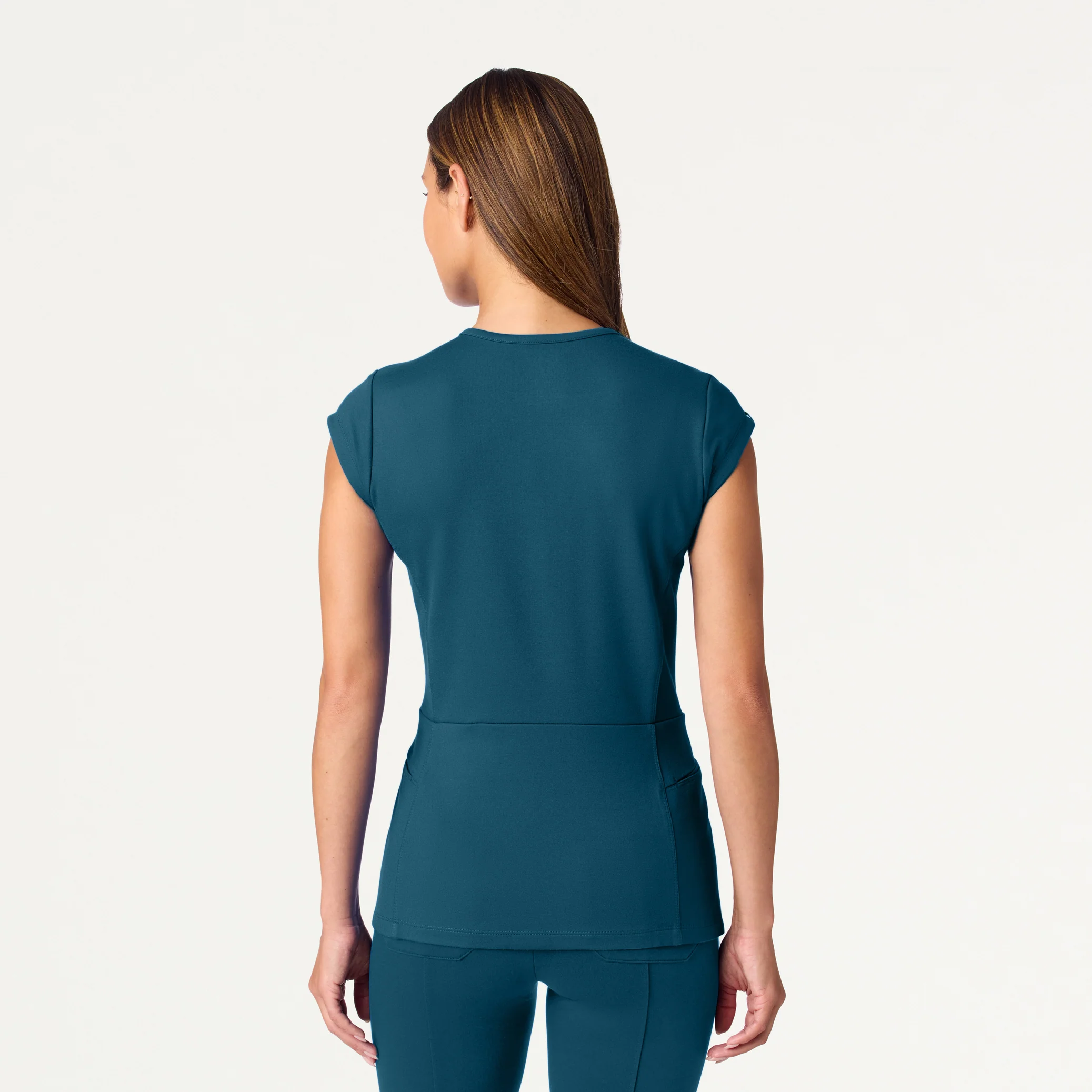 The Mock-Wrap UltraSOFT™ Scrub Set - Caribbean Blue - Image 3