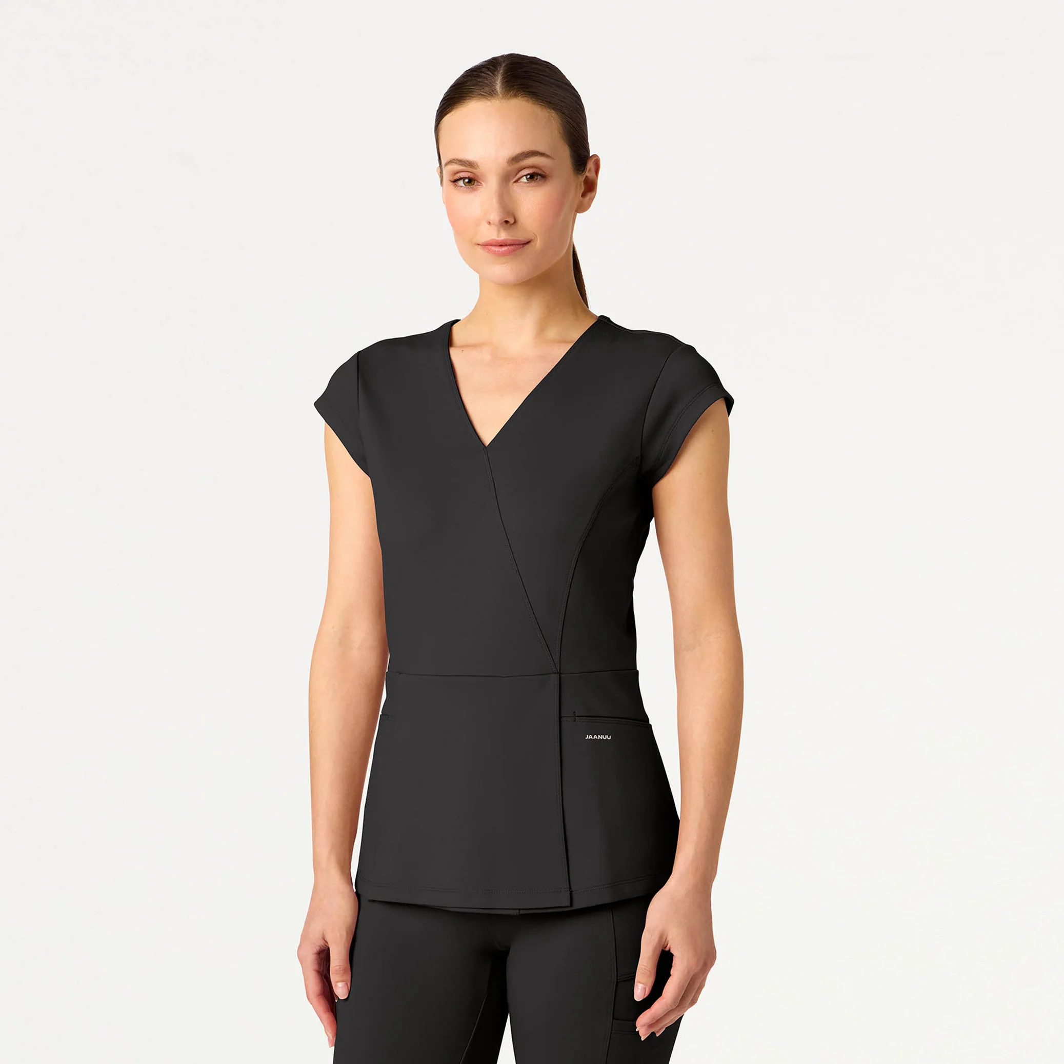 The Mock-Wrap UltraSOFT™ Scrub Set - Charcoal - Image 2
