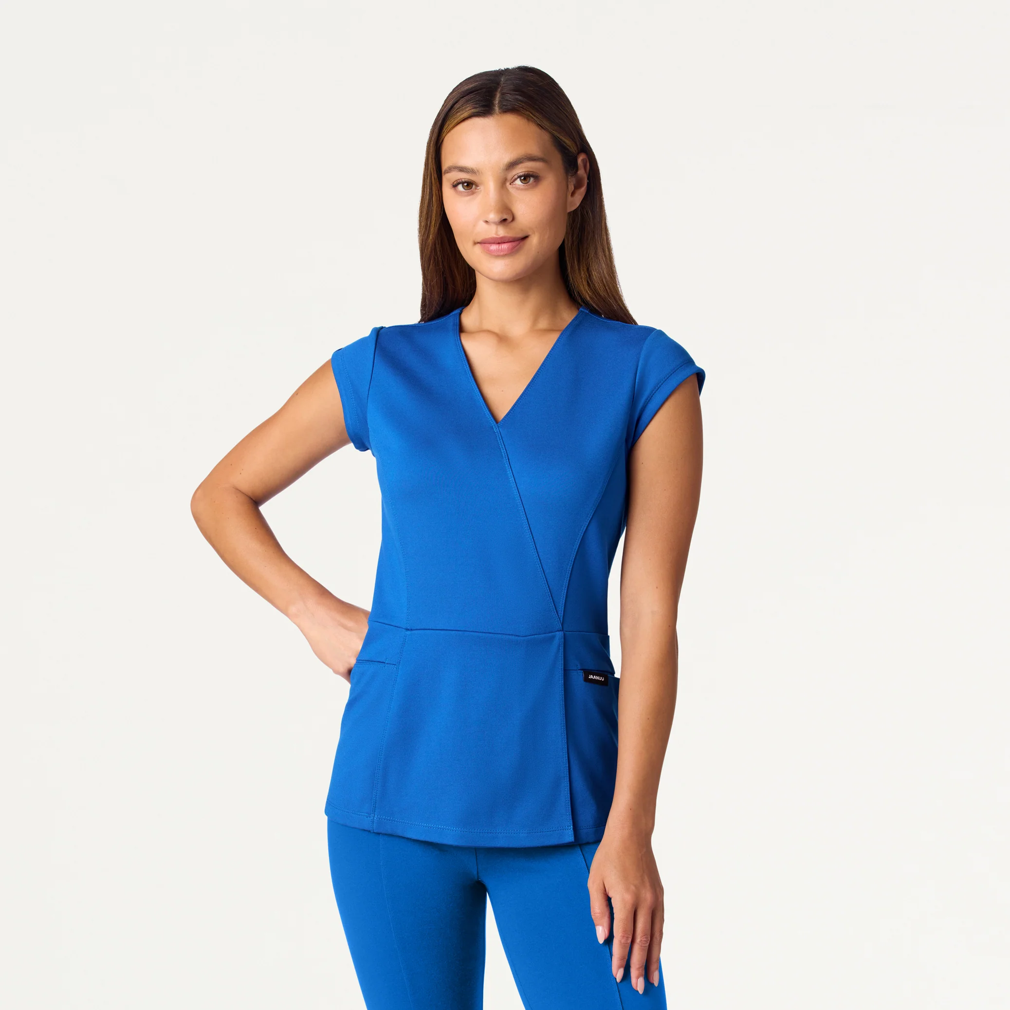 The Mock-Wrap UltraSOFT™ Scrub Set - Royal Blue - Image 2