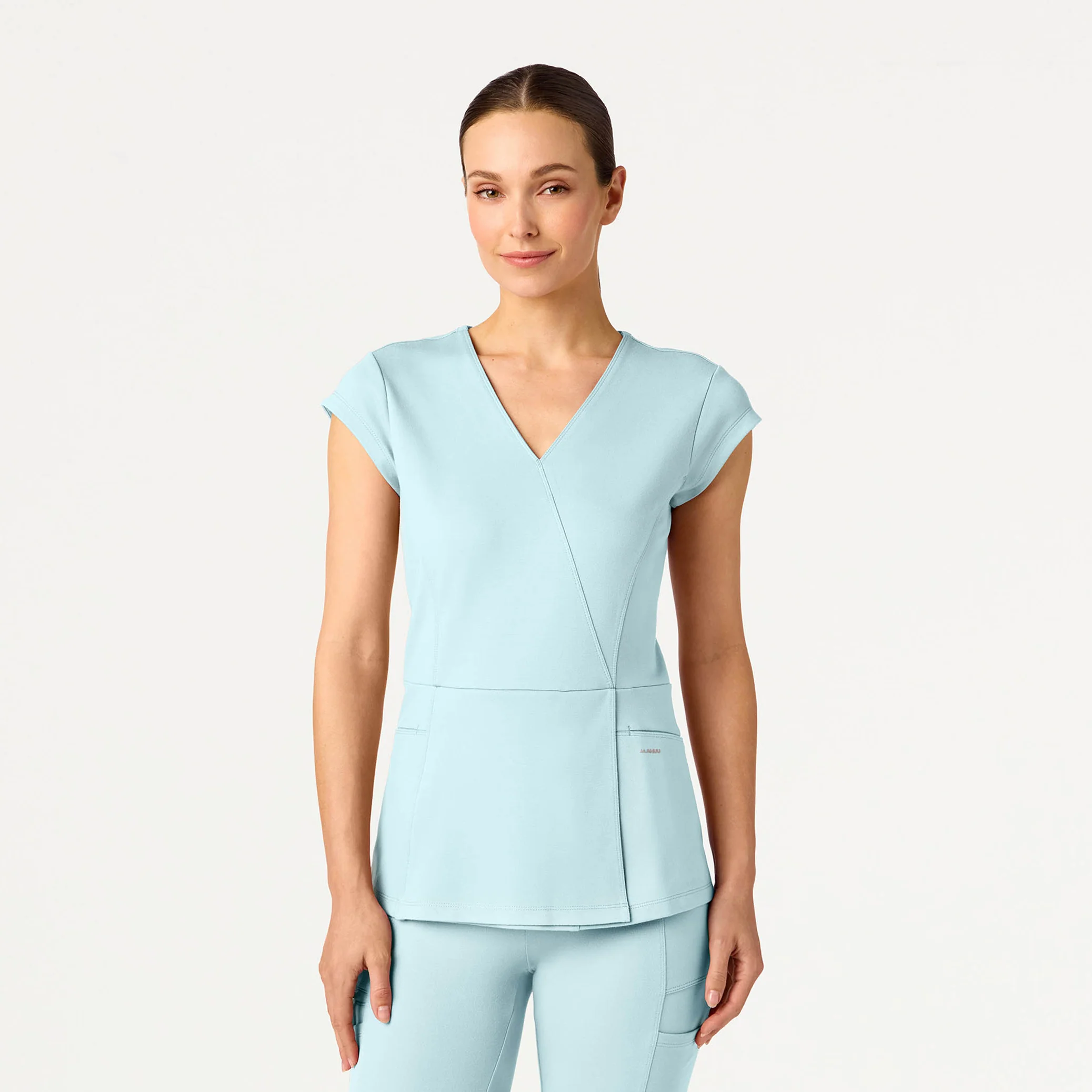 The Mock-Wrap UltraSOFT™ Scrub Set - Sky Blue - Image 2