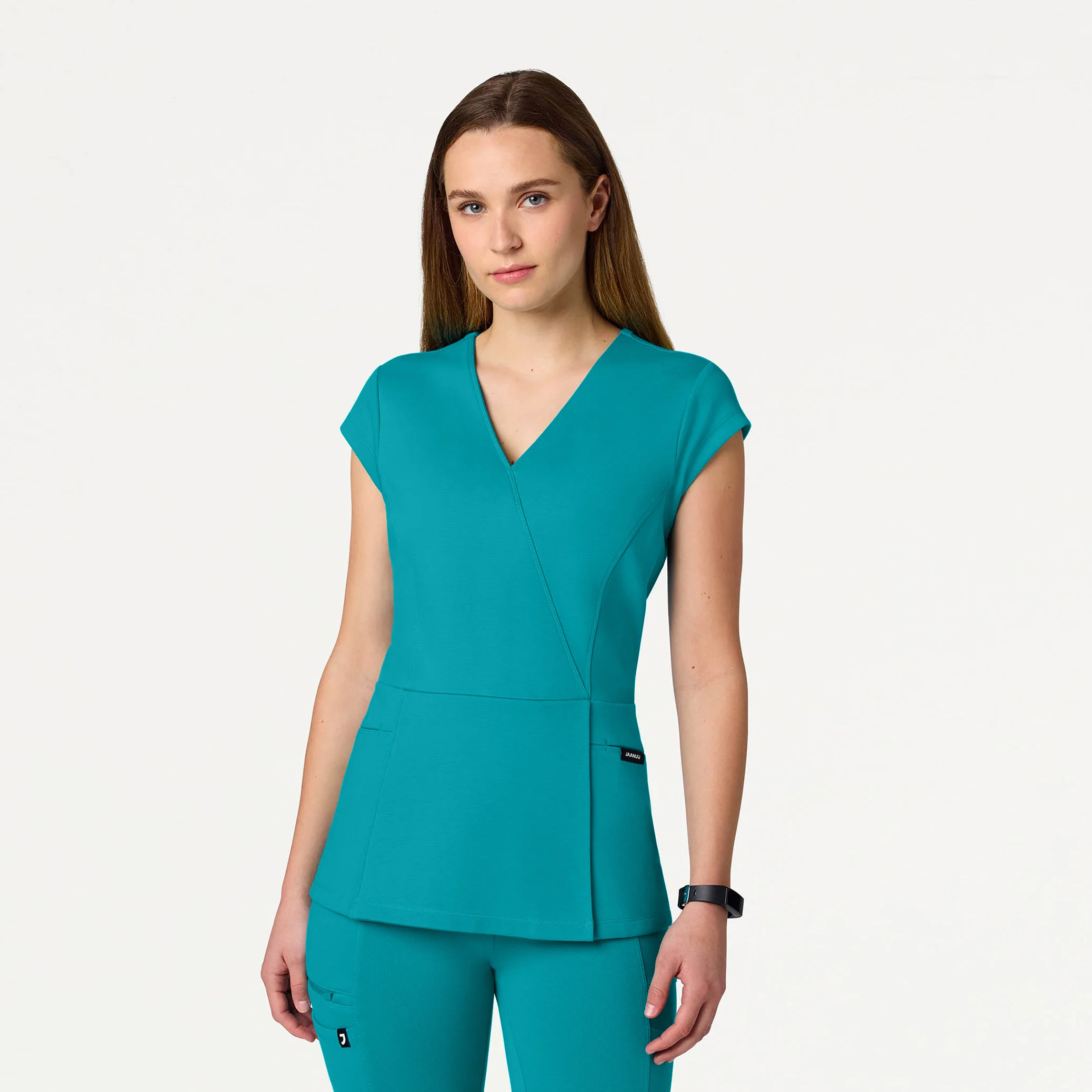 The Mock-Wrap UltraSOFT™ Scrub Set - Teal - Image 2