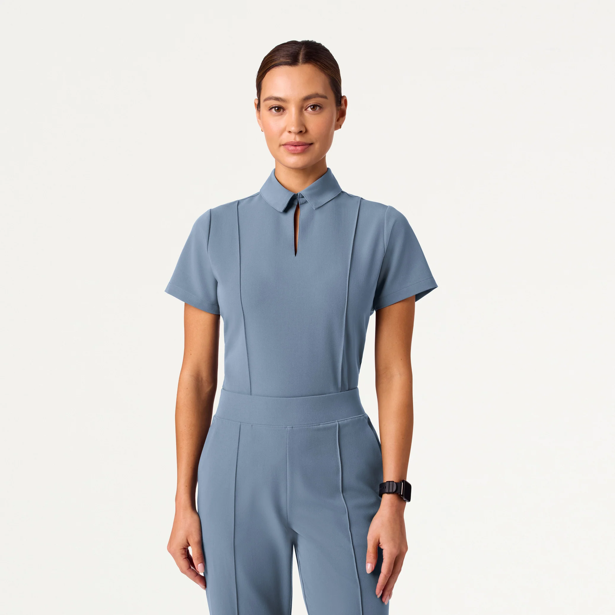 The Tailored Flare Scrub Set - Storm Blue - Image 2