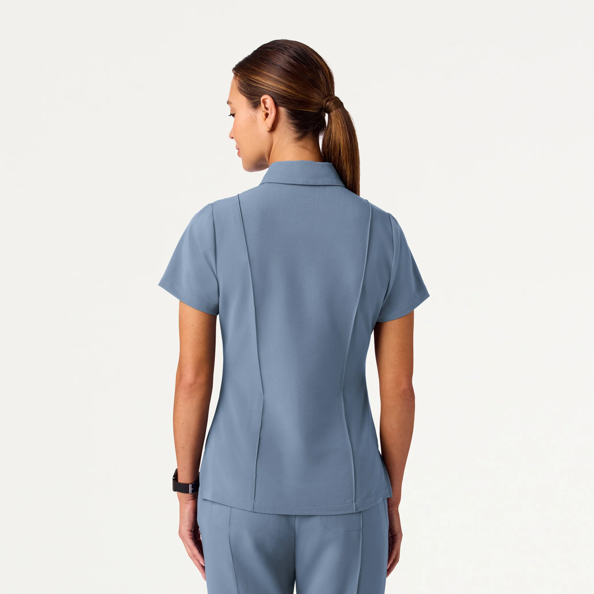 The Tailored Flare Scrub Set - Storm Blue - Image 3