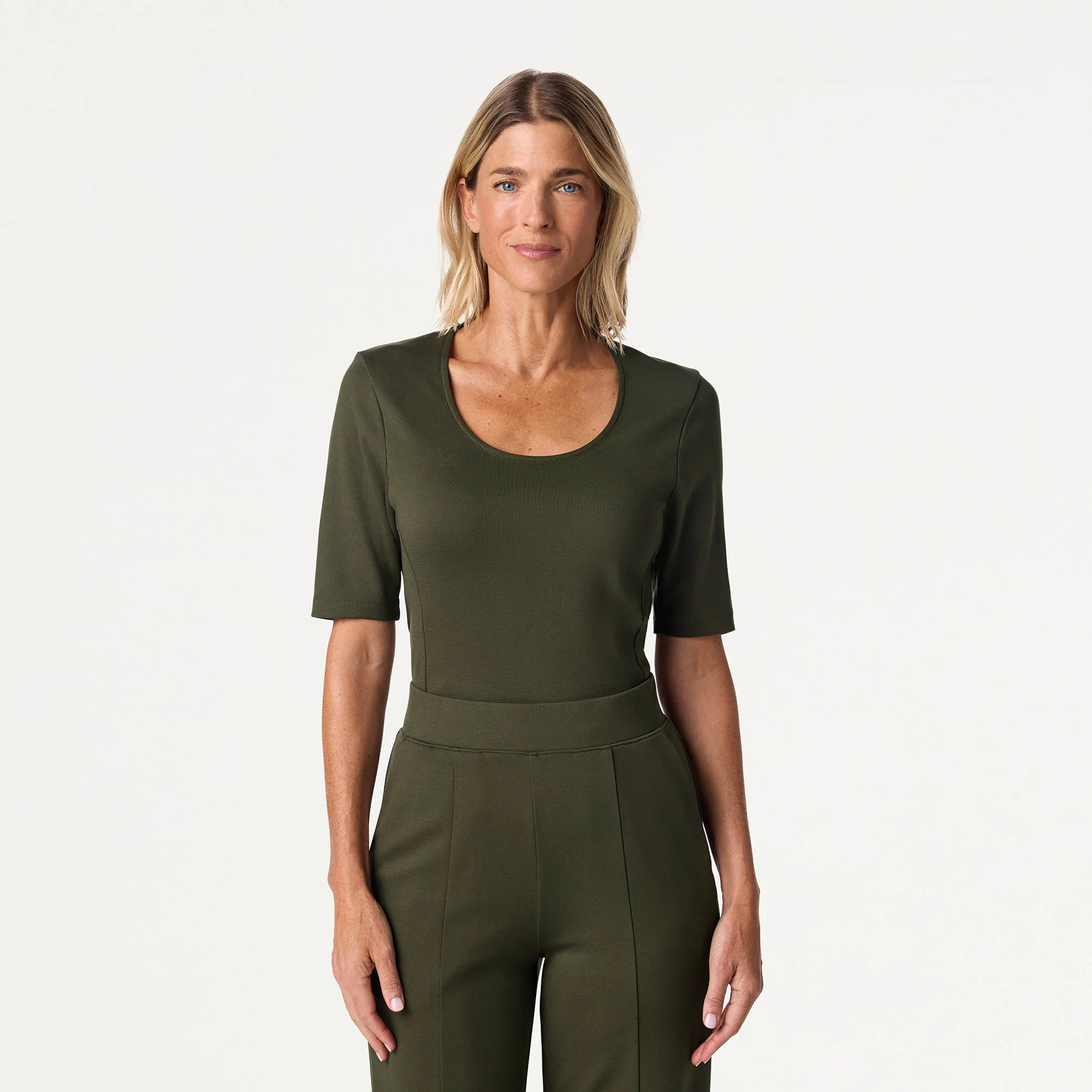 The UltraSOFT™ Skirt Scrub Set - Deep Olive - Image 2