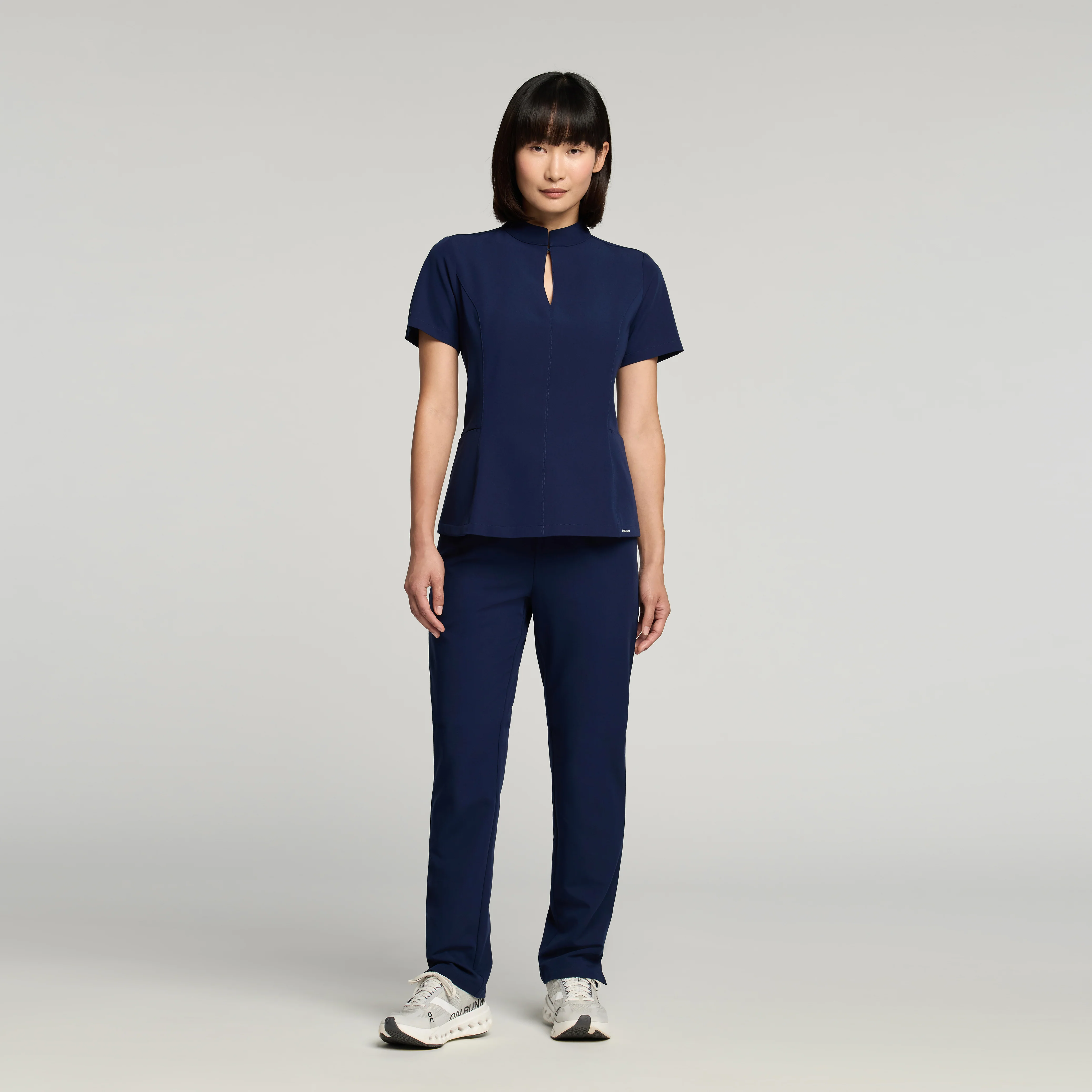 Aria Fit & Flare Scrub Top - Midnight Navy - Image 2