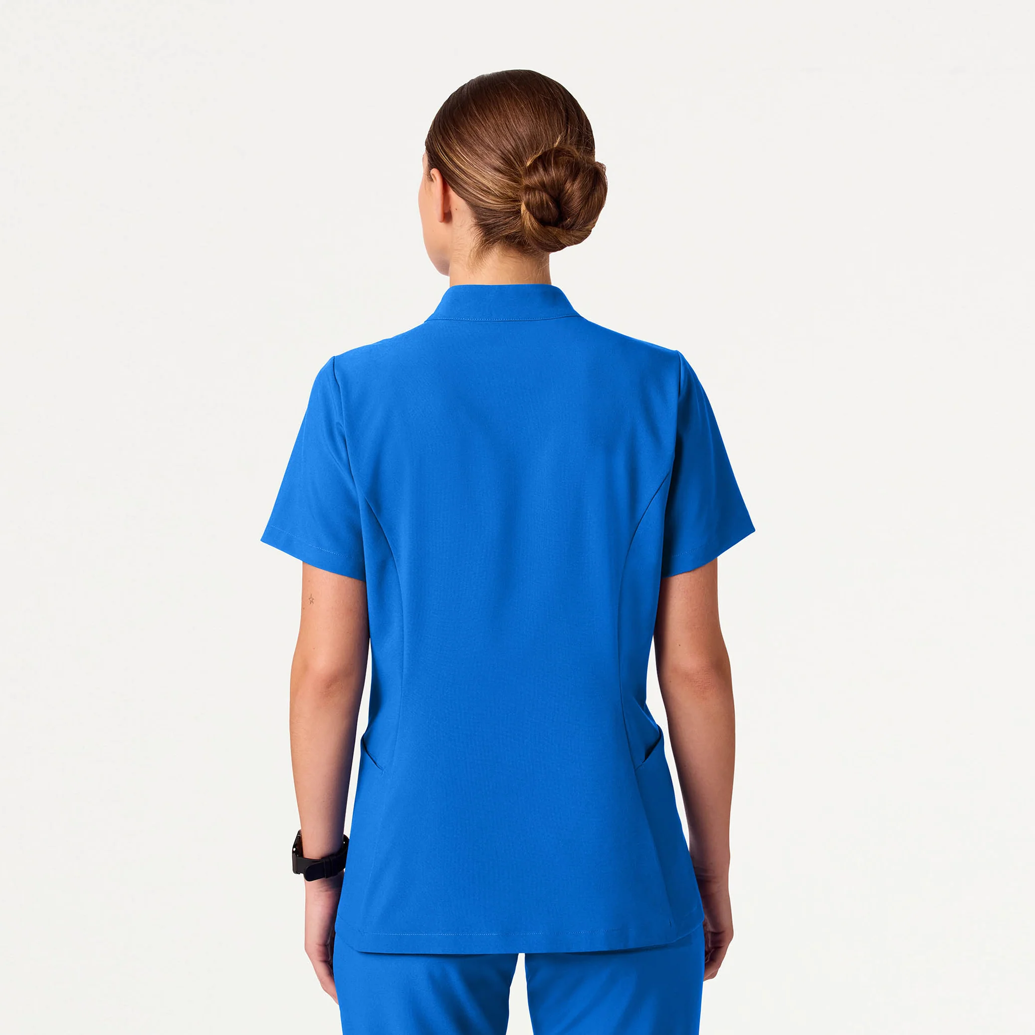 Aria Fit & Flare UltraLITE™ Scrub Top - Royal Blue - Image 5