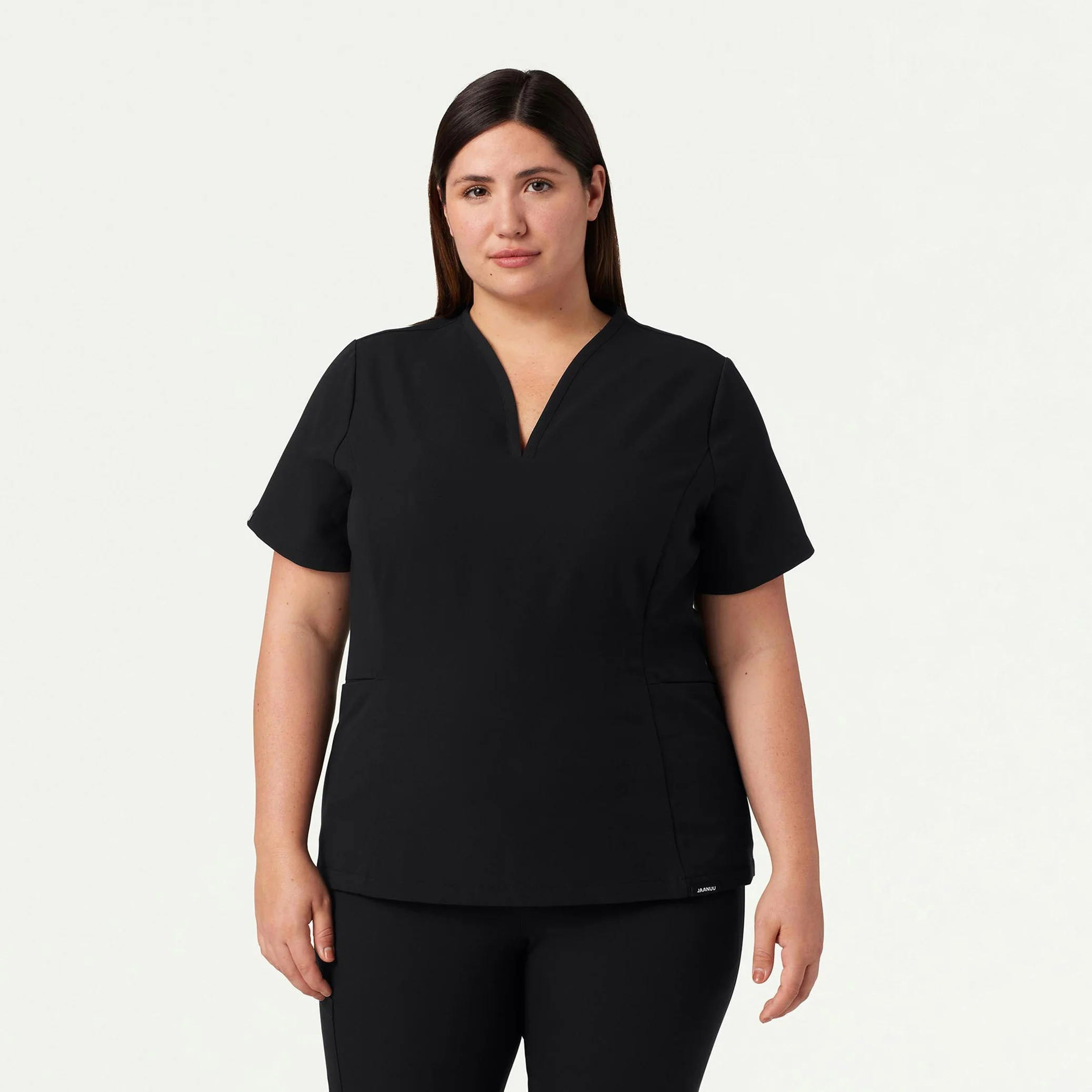 Calix Fit & Flare Scrub Top - Black - Image 6