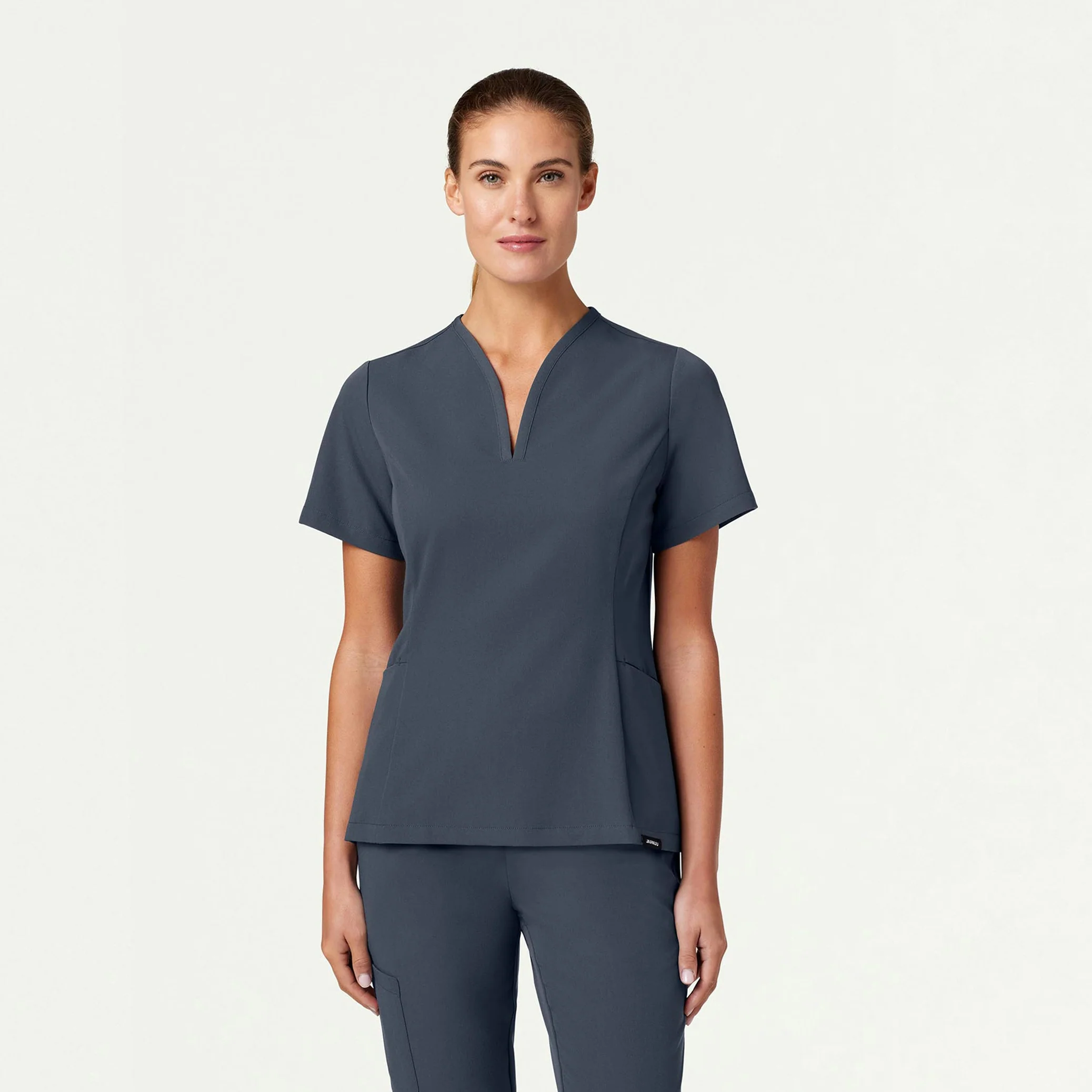 Calix Fit & Flare Scrub Top - Carbon Gray