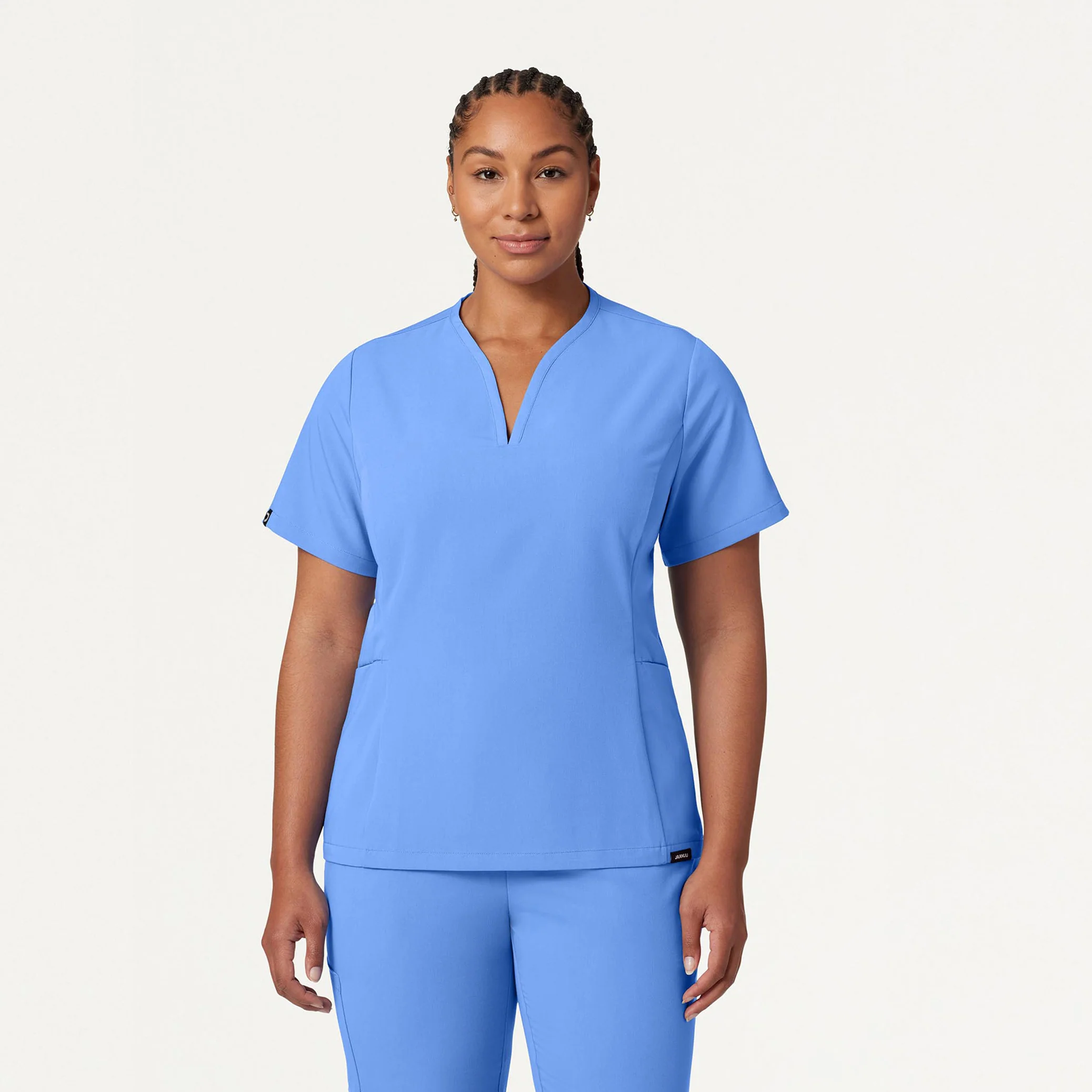 Calix Fit & Flare Scrub Top - Ceil Blue - Image 6
