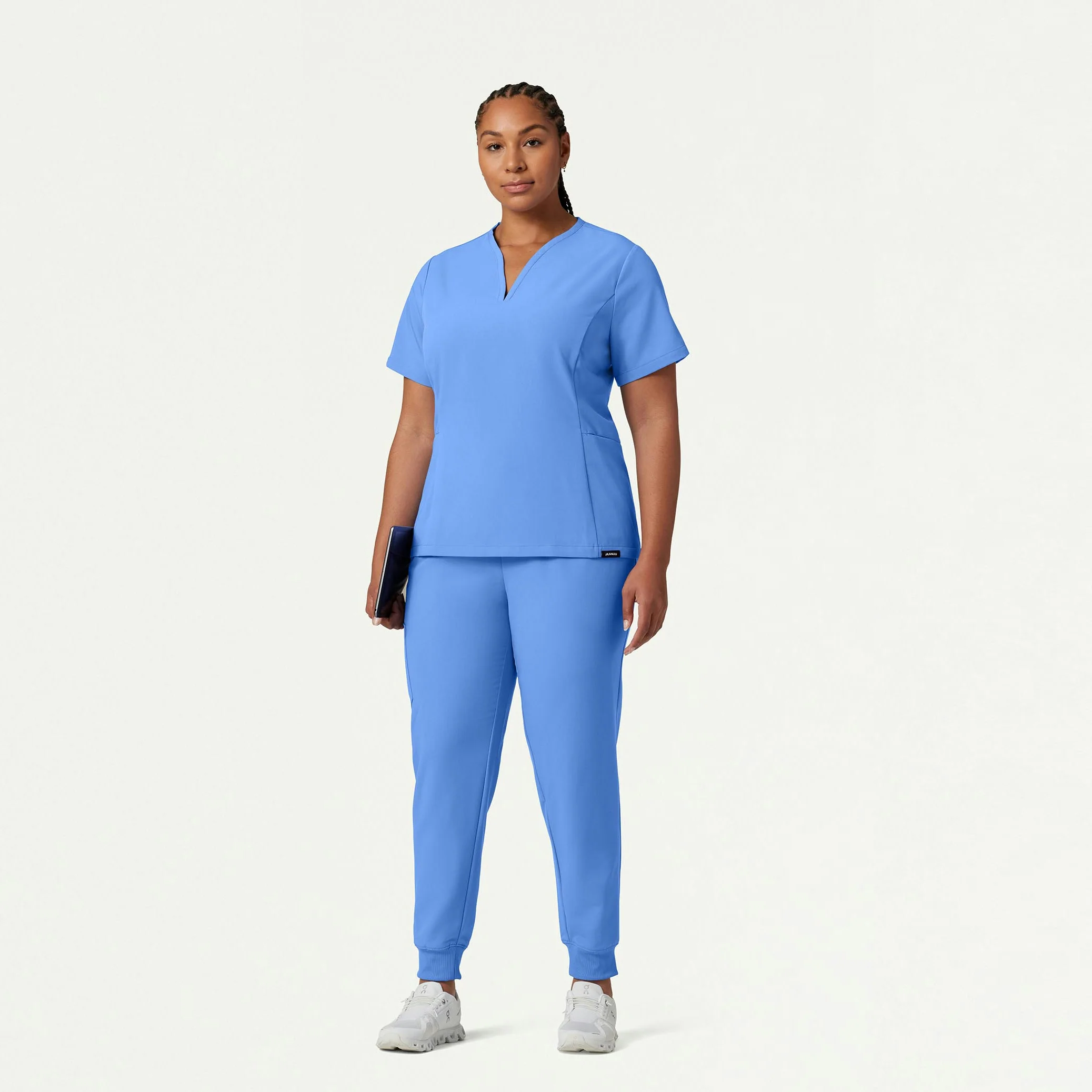 Calix Fit & Flare Scrub Top - Ceil Blue - Image 7