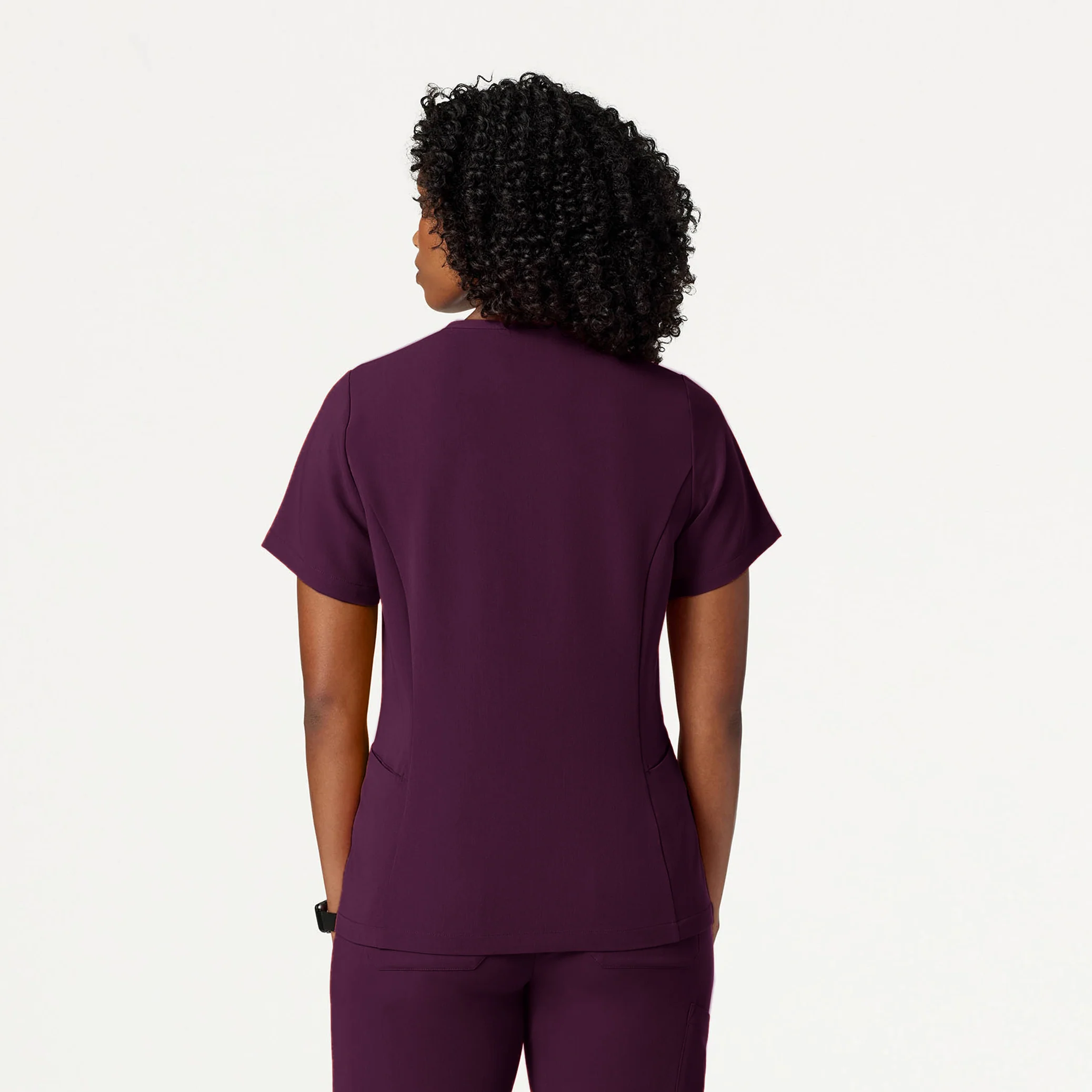 Calix Fit & Flare Scrub Top - Deep Eggplant - Image 4