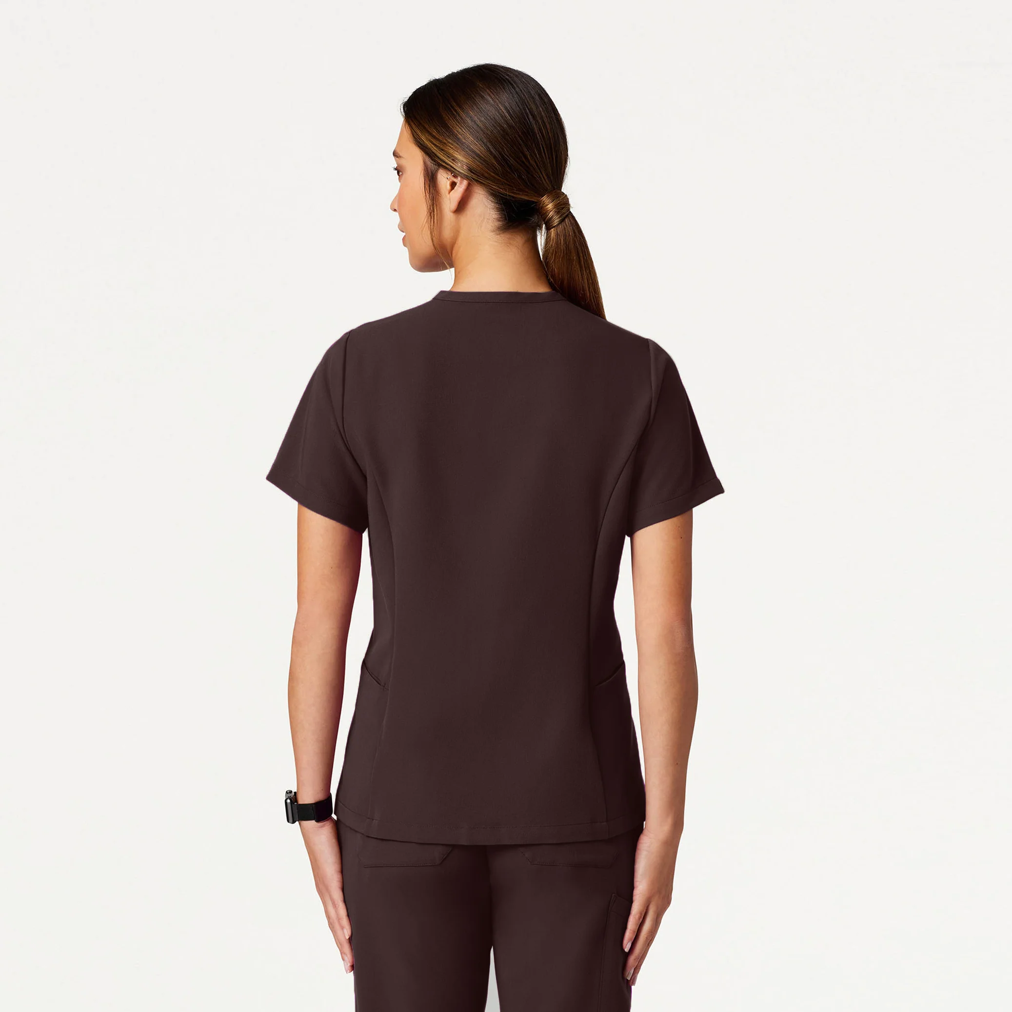 Calix Fit & Flare Scrub Top - Espresso - Image 3