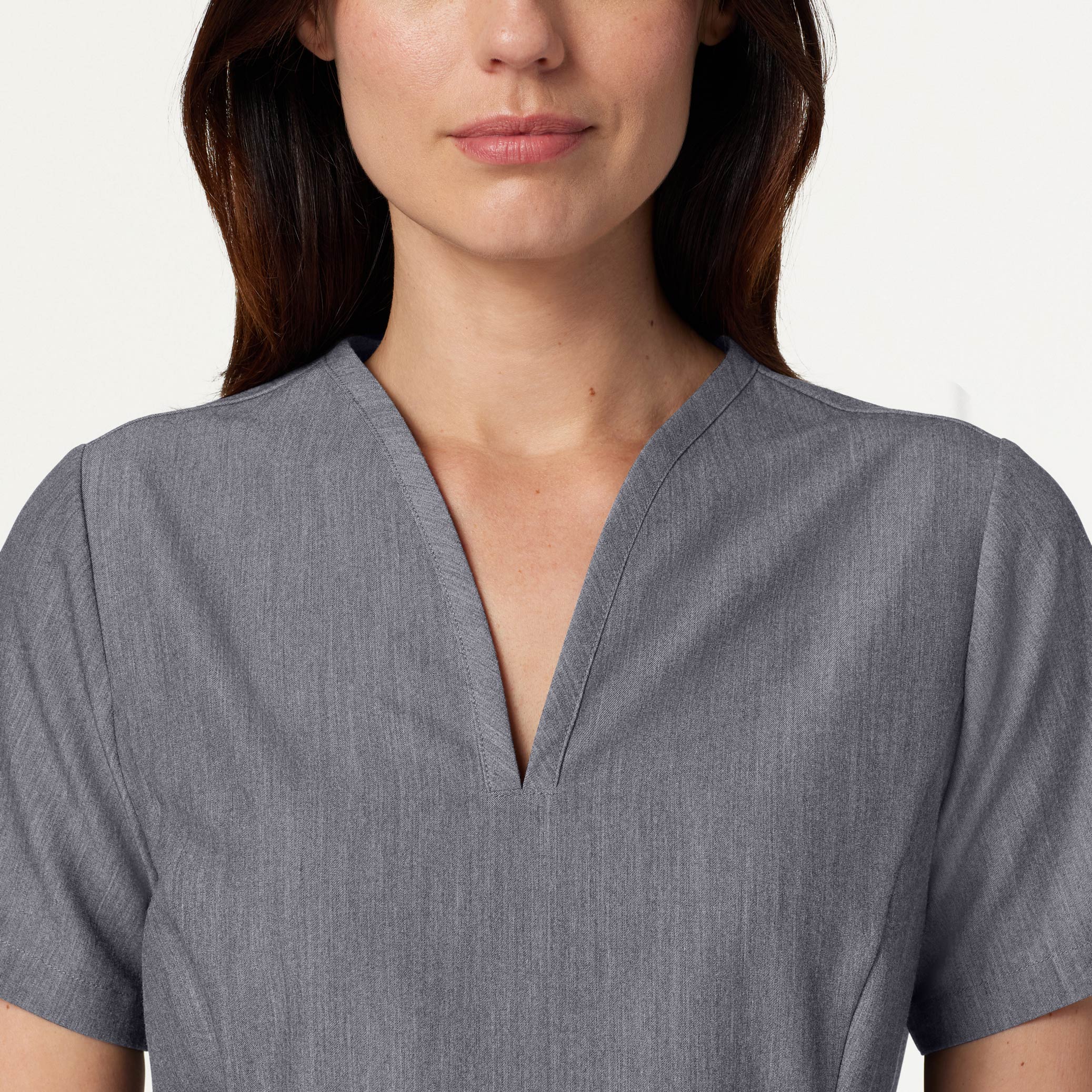 Calix Fit & Flare Scrub Top - Heather Gray - Image 5
