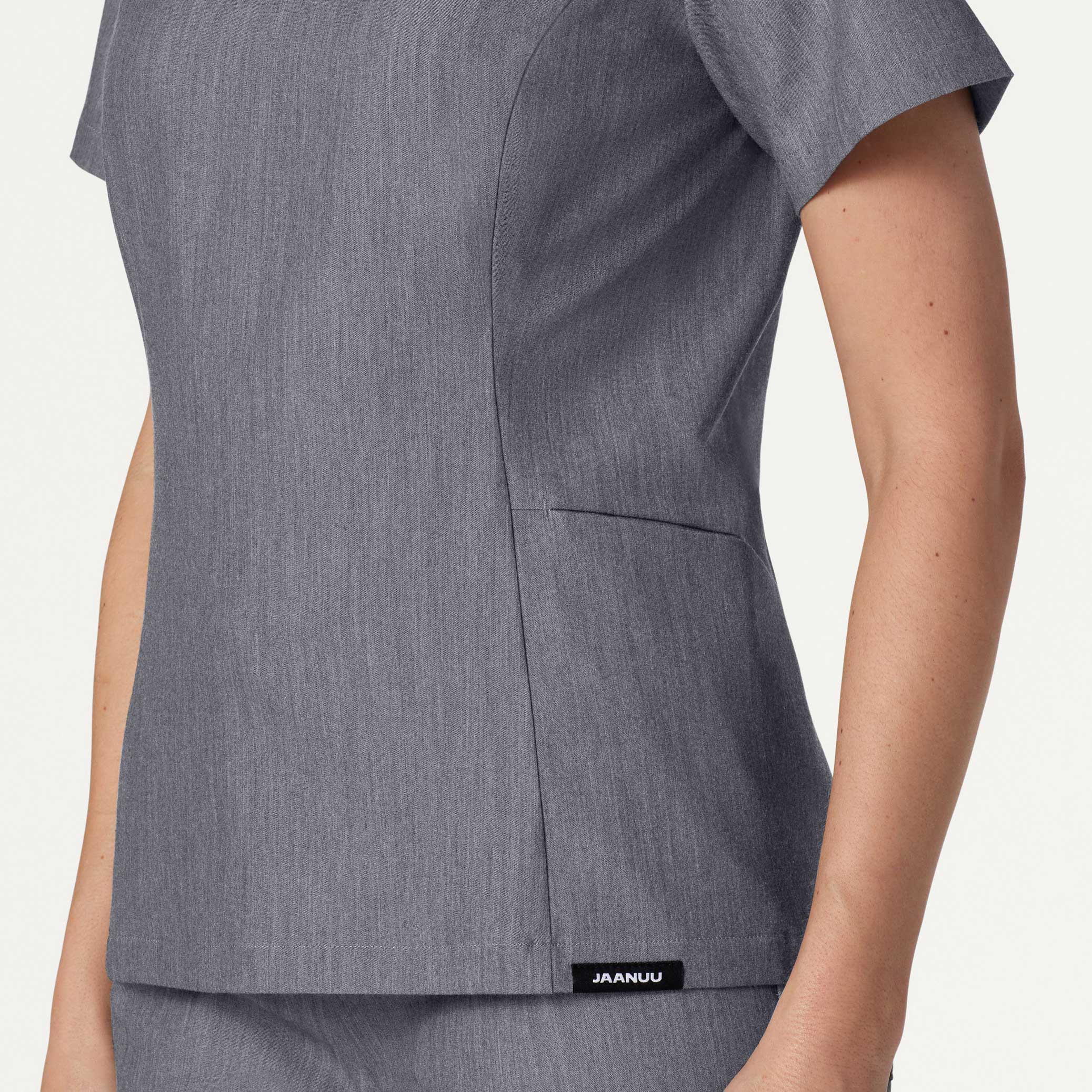 Calix Fit & Flare Scrub Top - Heather Gray - Image 6