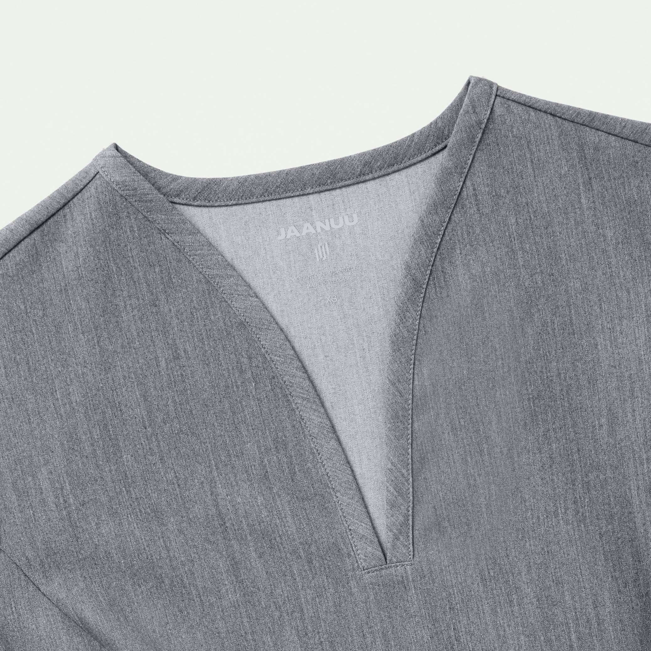 Calix Fit & Flare Scrub Top - Heather Gray - Image 9
