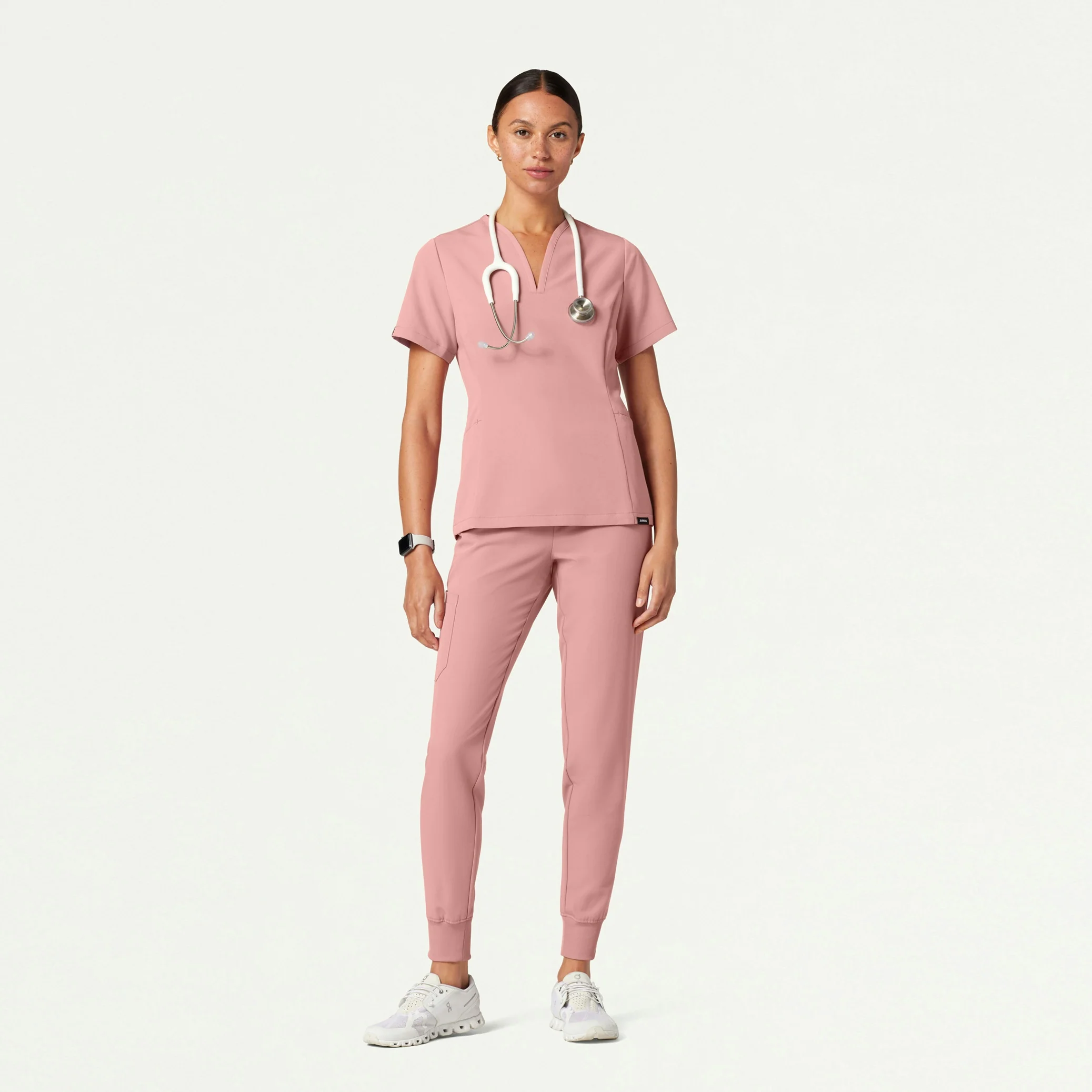 Calix Fit & Flare Scrub Top - Mauve - Image 3