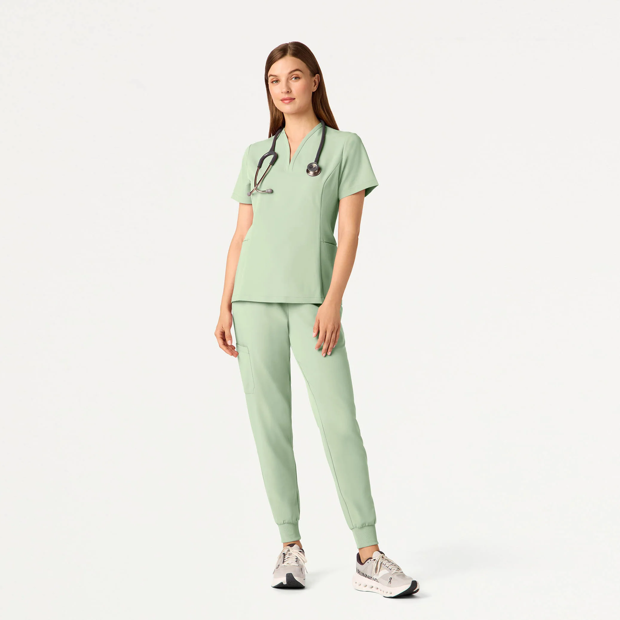 Calix Fit & Flare Scrub Top - Mint - Image 2