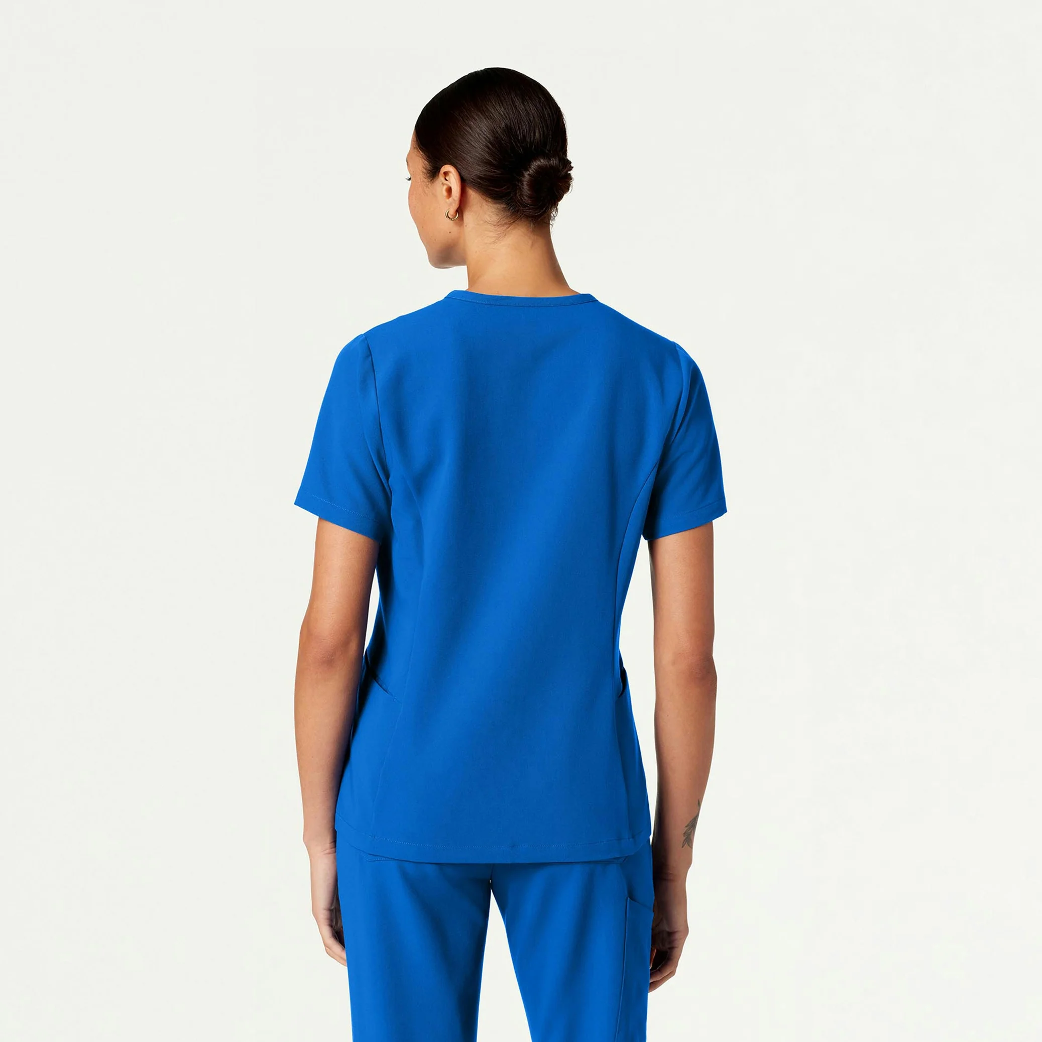 Calix Fit & Flare Scrub Top - Royal Blue - Image 3