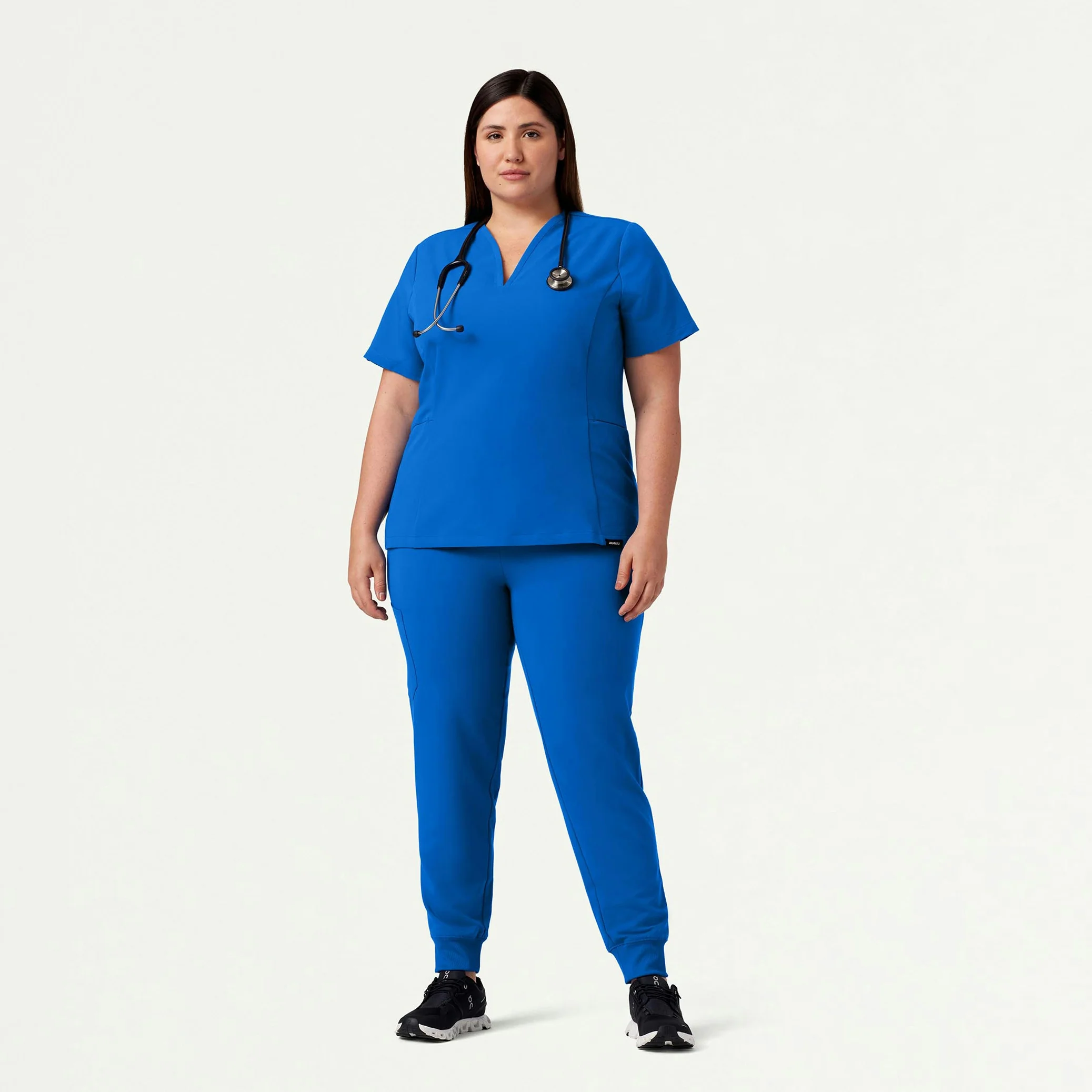 Calix Fit & Flare Scrub Top - Royal Blue - Image 7