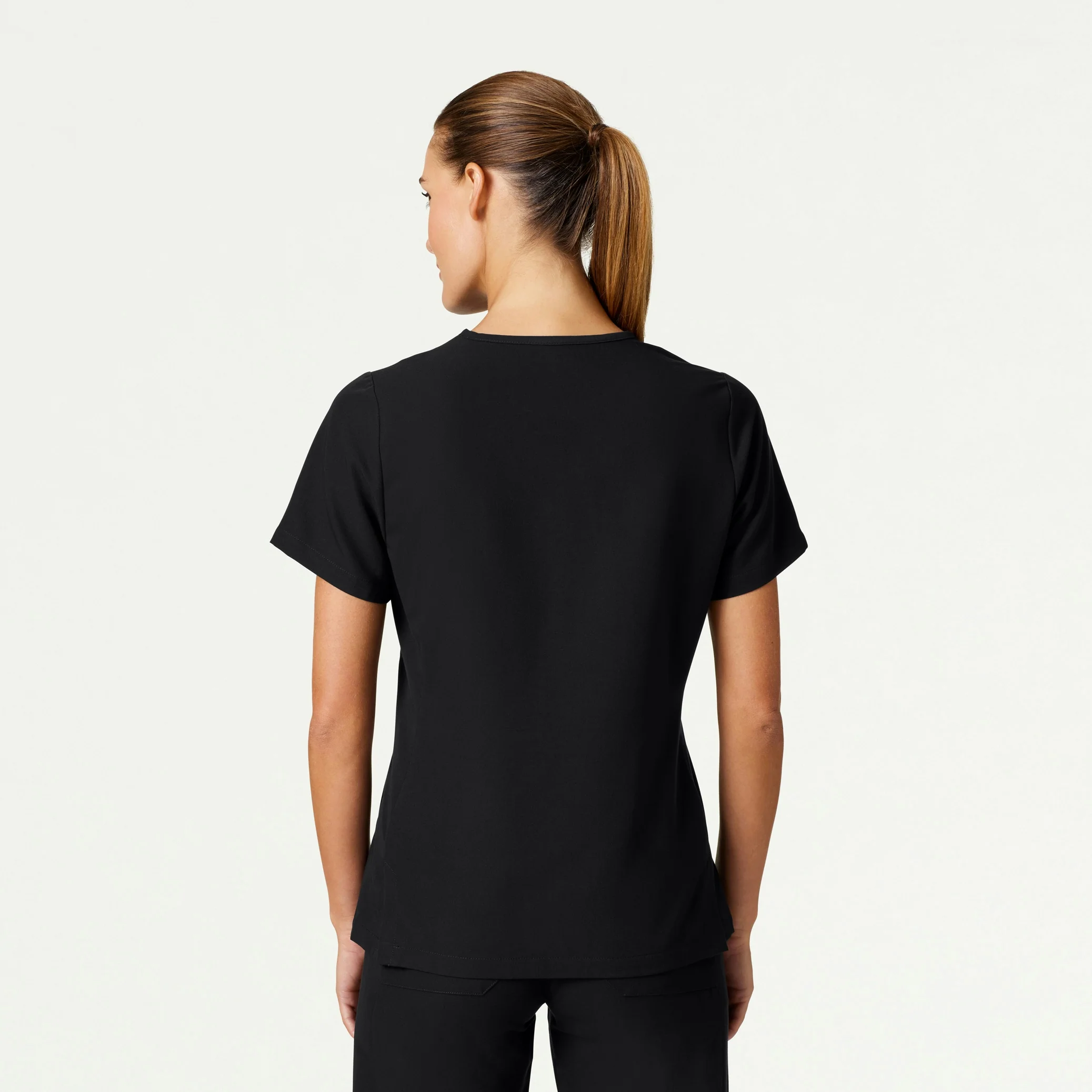 Carte Slim 2-Pocket Scrub Top - Black - Image 4