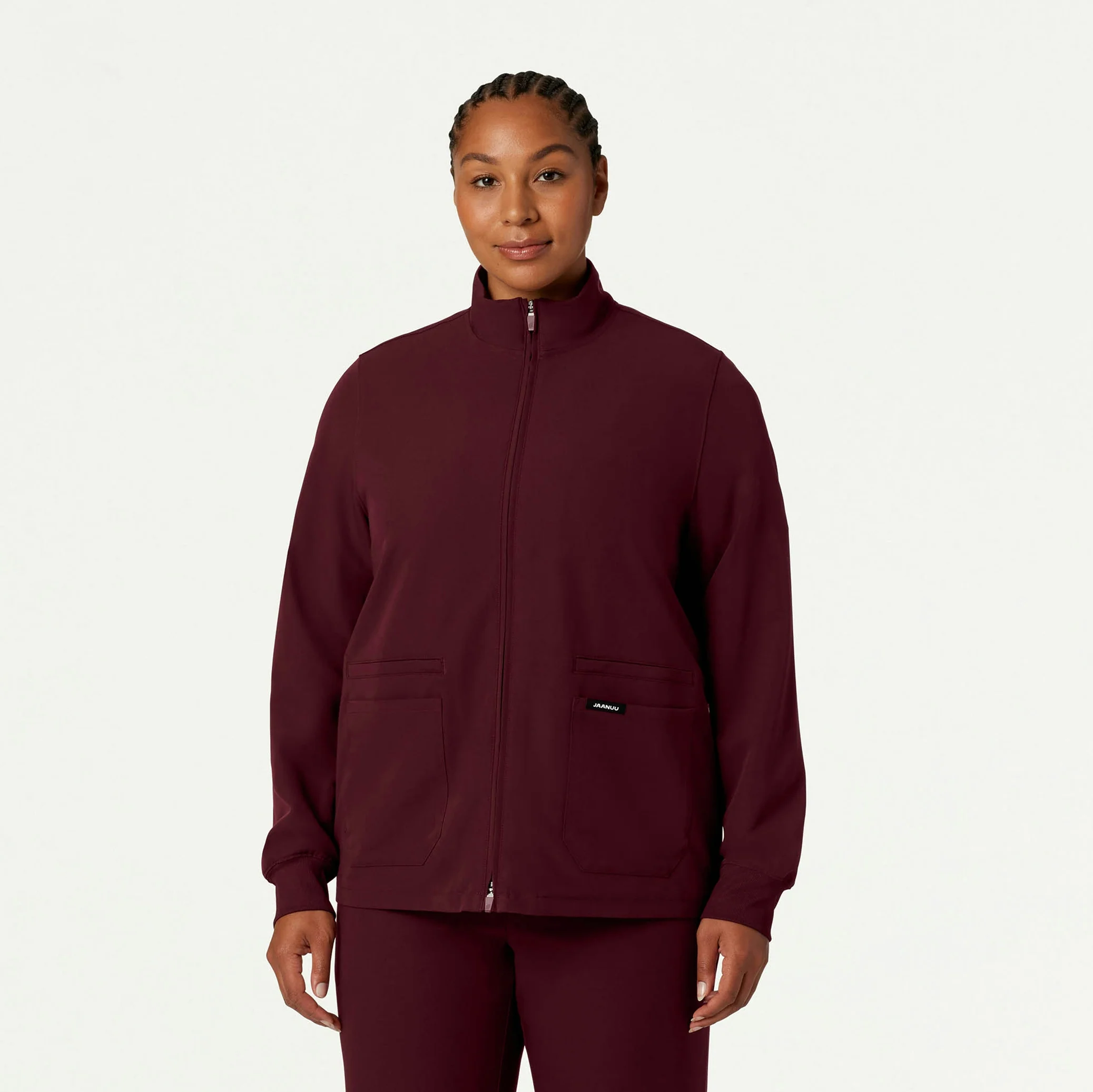 Ceri Essential 6-Pocket Scrub Jacket - Burgundy - Image 5