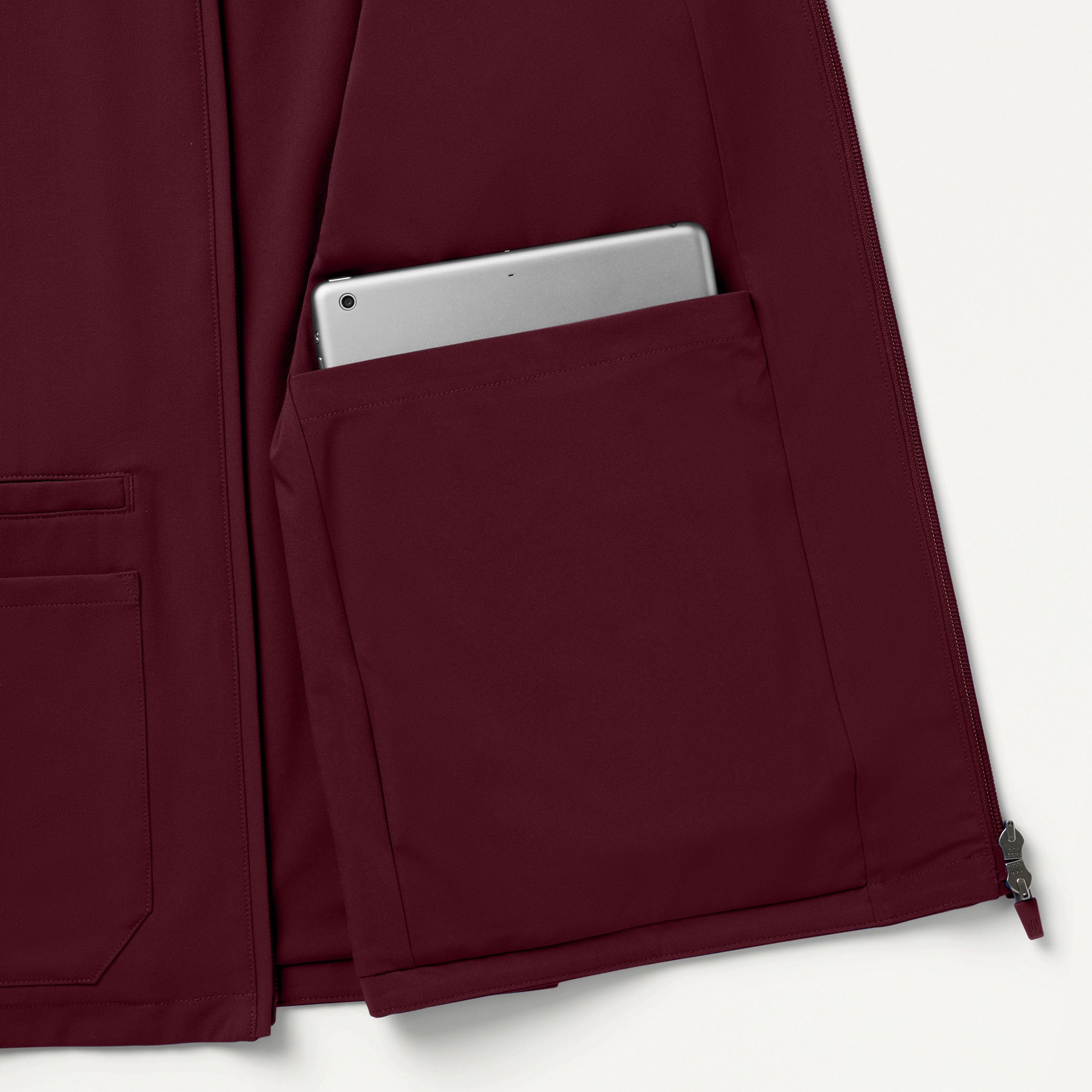 Ceri Essential 6-Pocket Scrub Jacket - Burgundy - Image 9