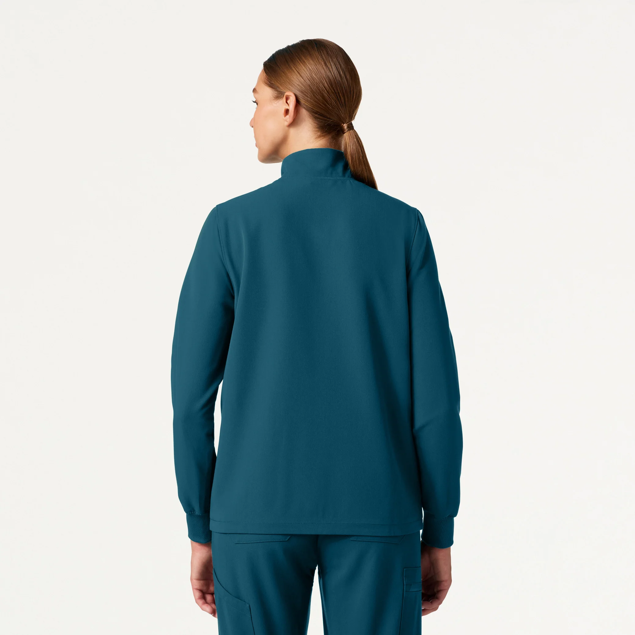 Ceri Essential 6-Pocket Scrub Jacket - Caribbean Blue - Image 3
