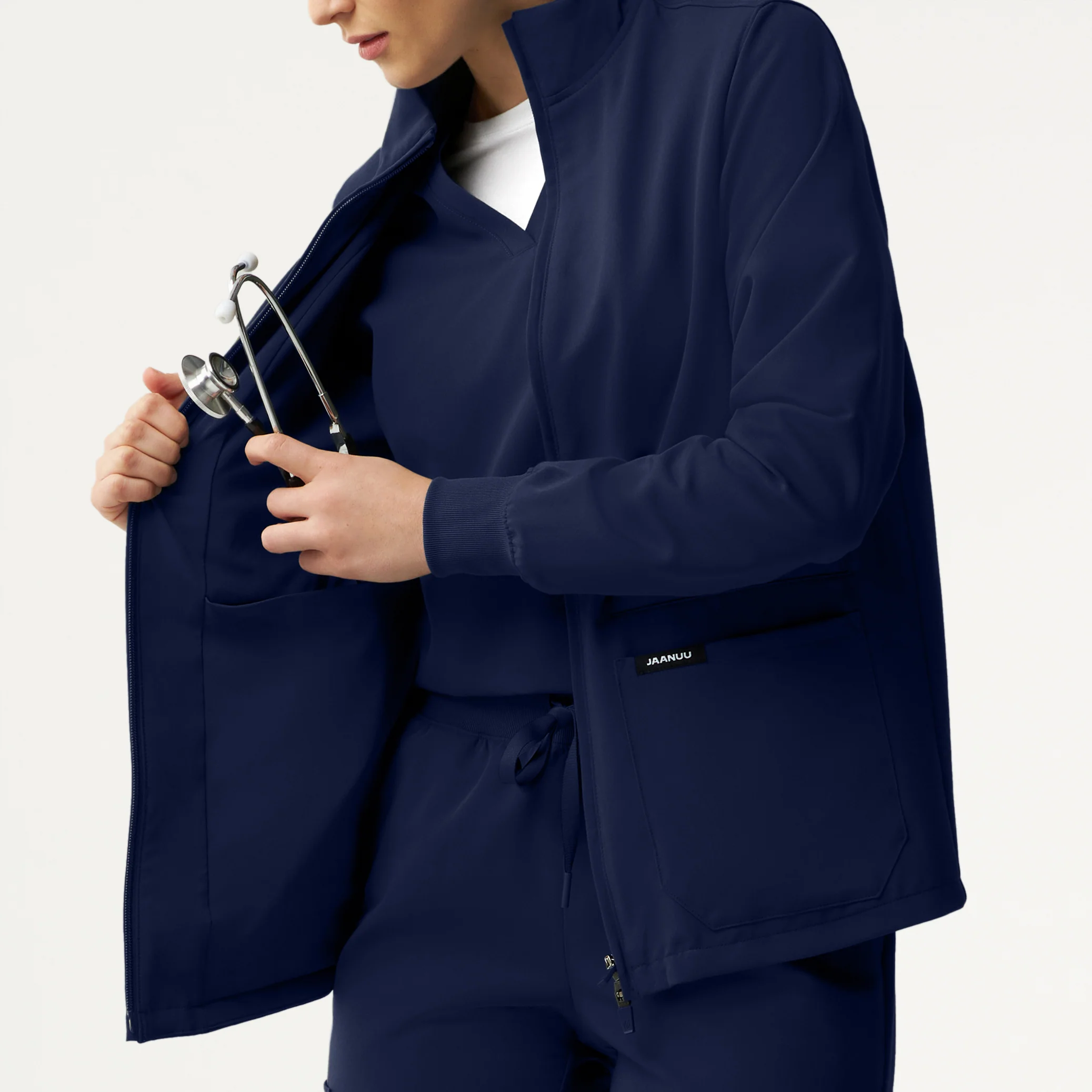 Ceri Essential 6-Pocket Scrub Jacket - Midnight Navy - Image 8