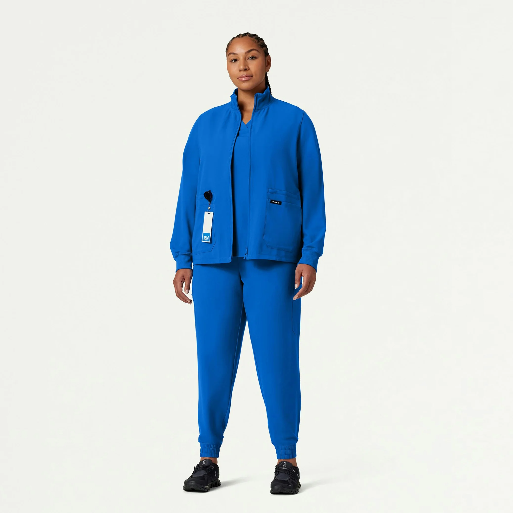 Ceri Essential 6-Pocket Scrub Jacket - Royal Blue - Image 6