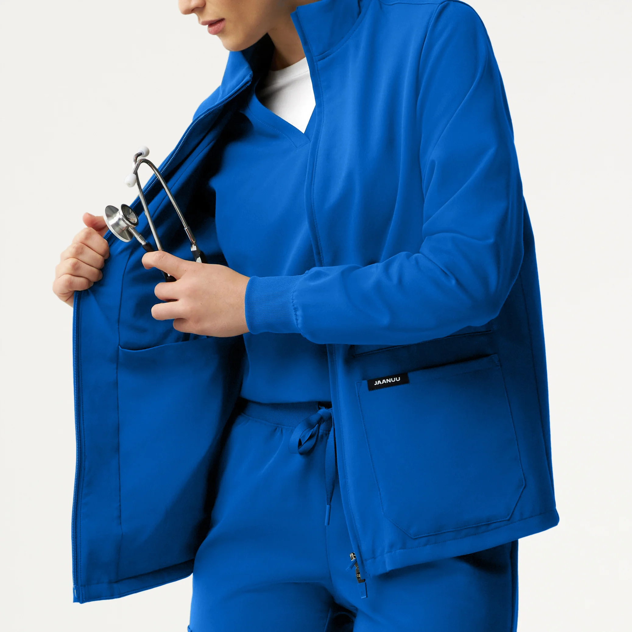 Ceri Essential 6-Pocket Scrub Jacket - Royal Blue - Image 7