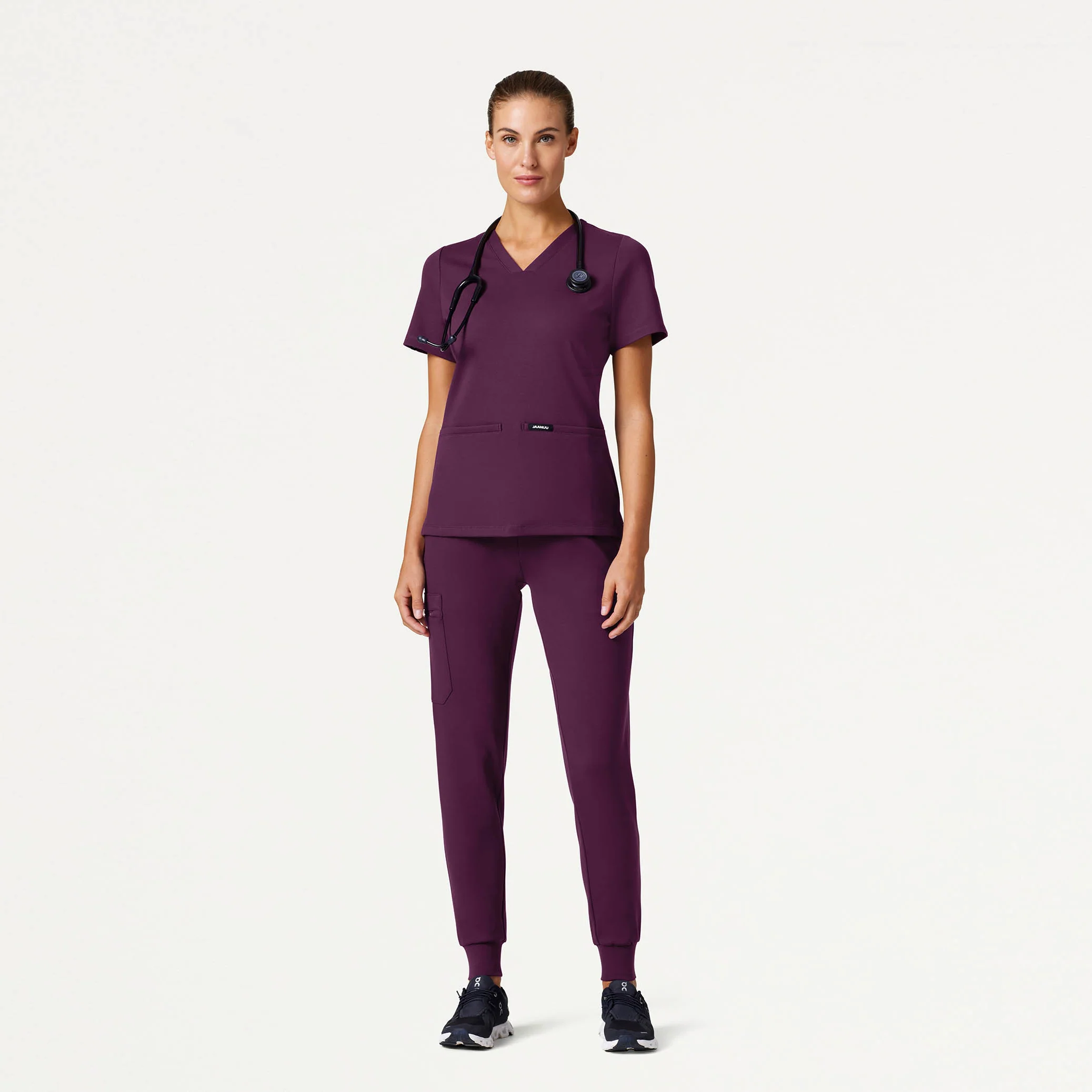 Cesi Slim UltraSOFT™ Scrub Top - Deep Eggplant - Image 2