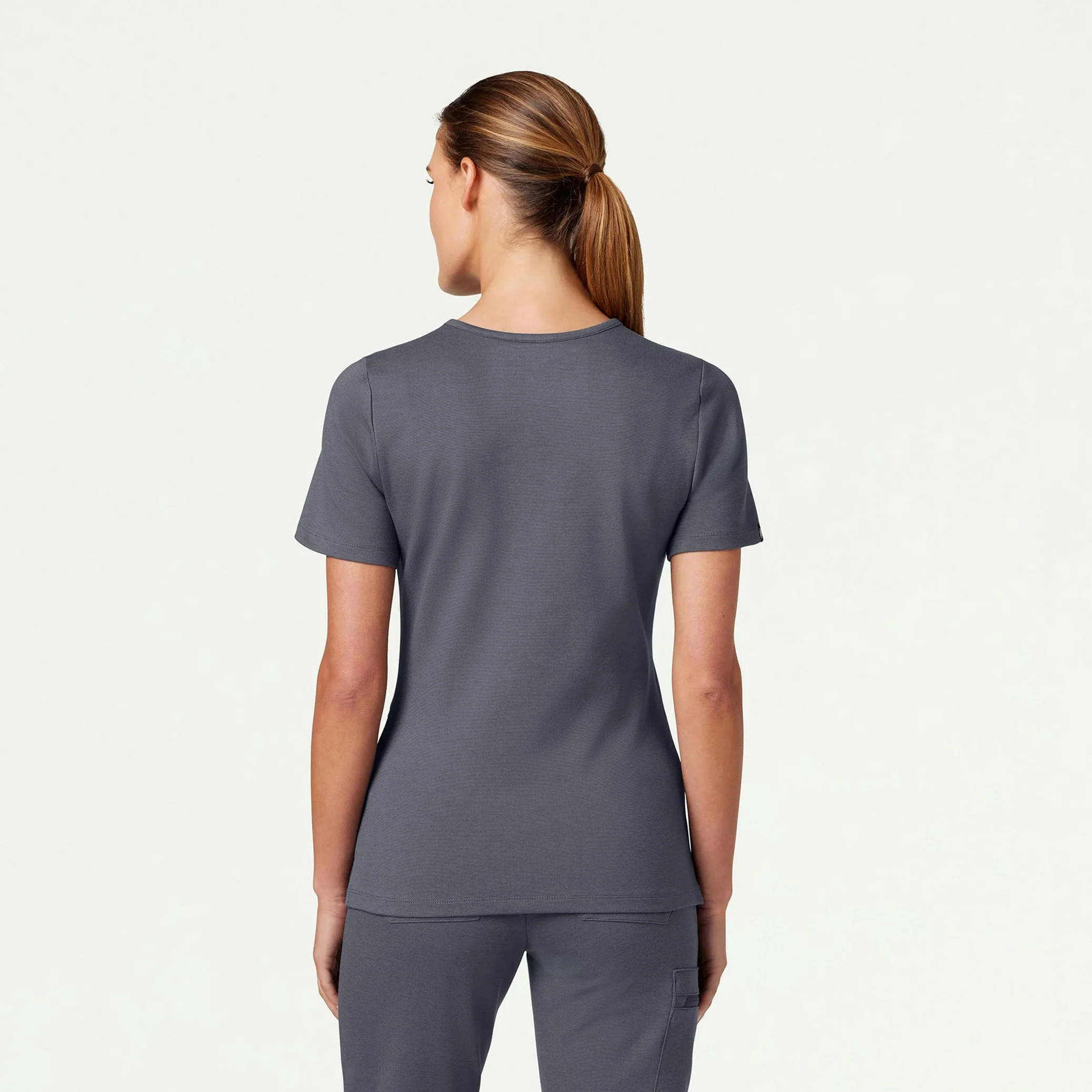 Cesi Slim UltraSOFT™ Scrub Top - Heather Gray - Image 4