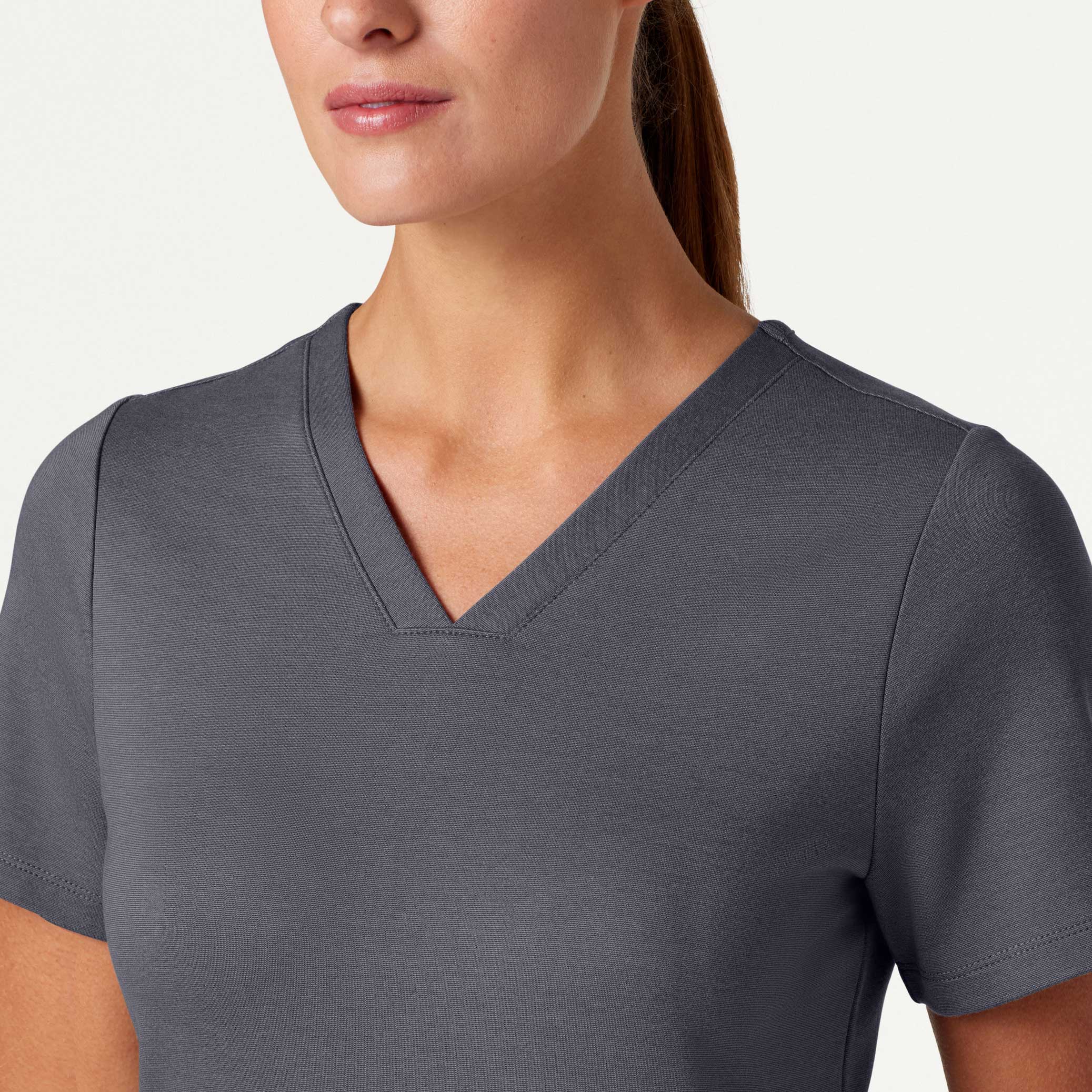 Cesi Slim UltraSOFT™ Scrub Top - Heather Gray - Image 5