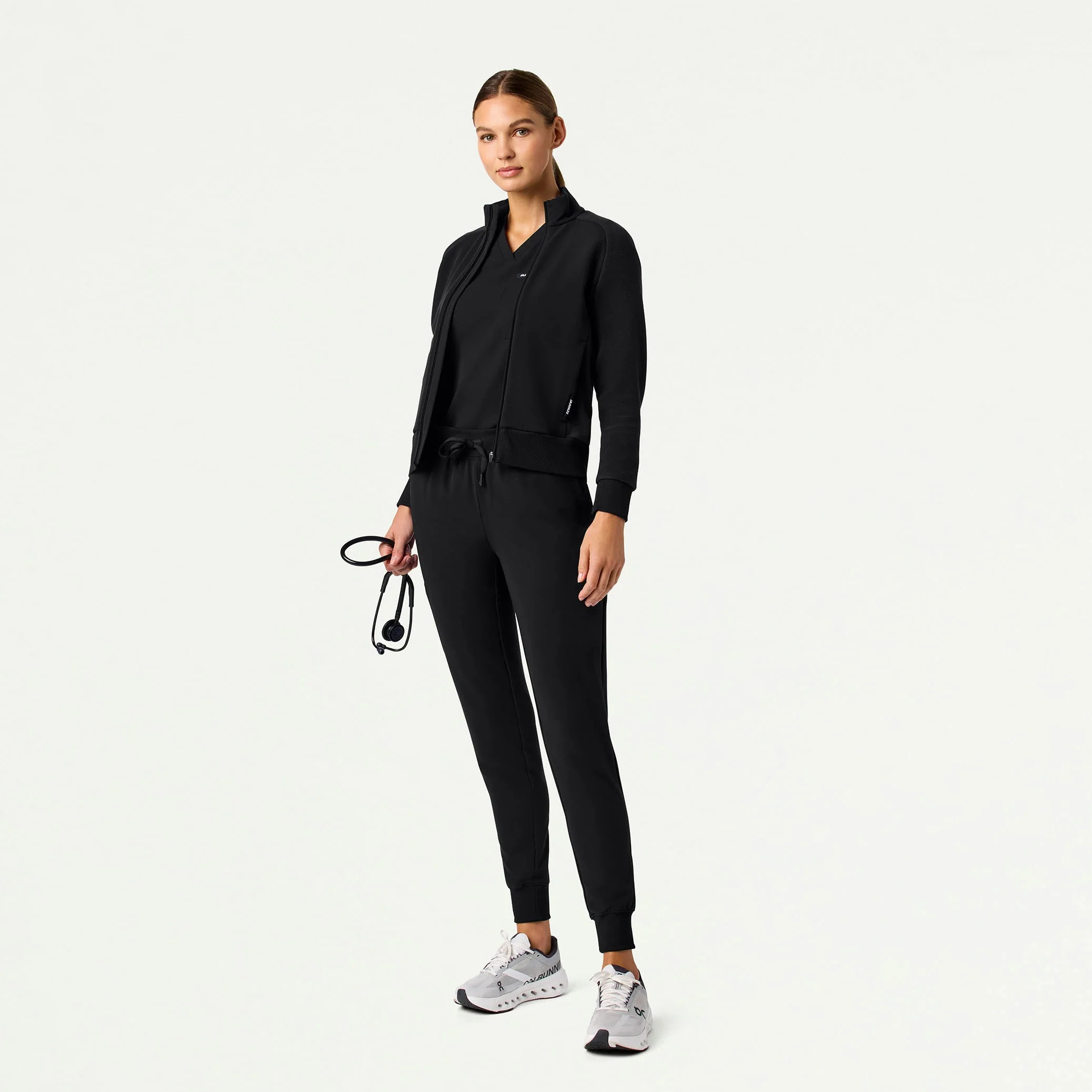 Cloud Hybrid Fleece Bomber Jacket - Black - Image 4