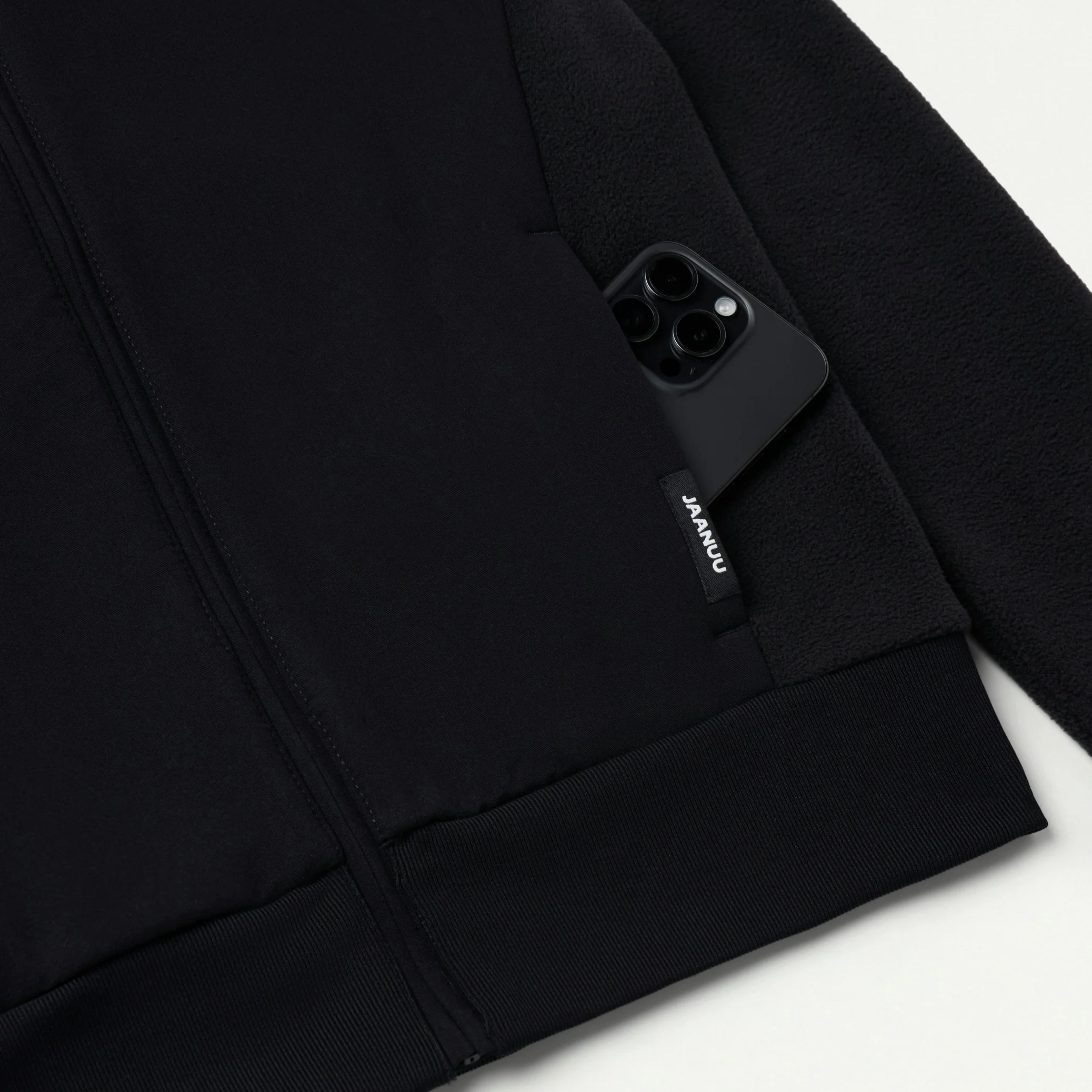 Cloud Hybrid Fleece Bomber Jacket - Black - Image 7