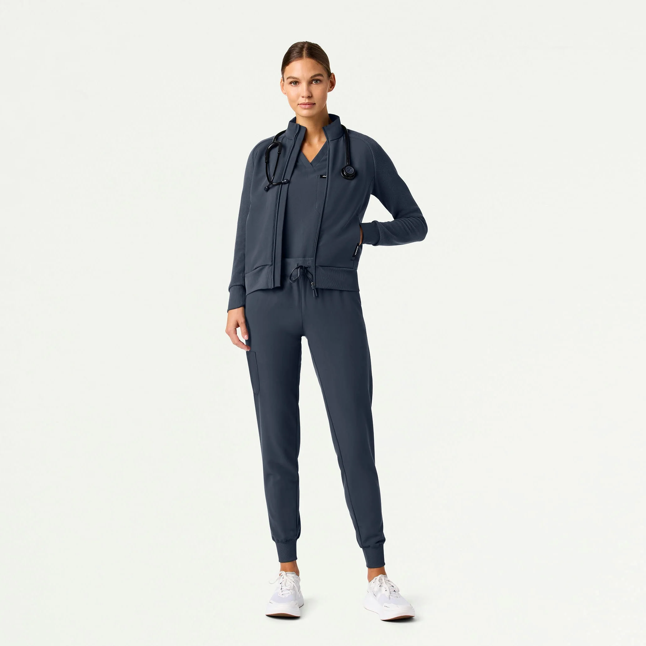 Cloud Hybrid Fleece Bomber Jacket - Carbon Gray - Image 4