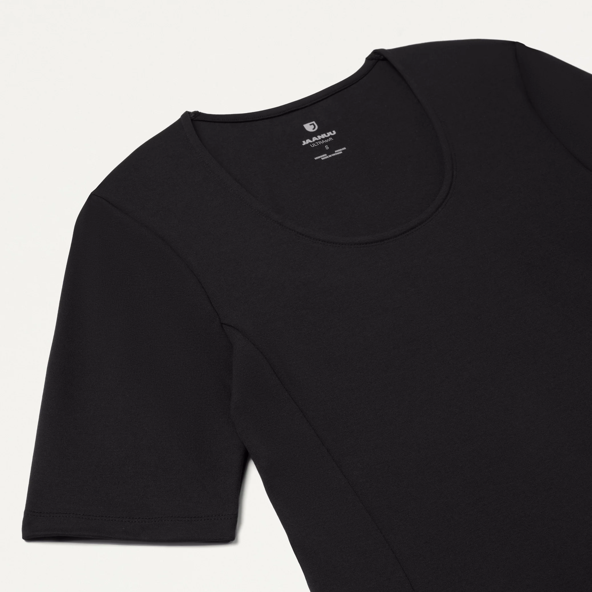 Cora U-Neck UltraSOFT™ Scrub Top - Black - Image 6