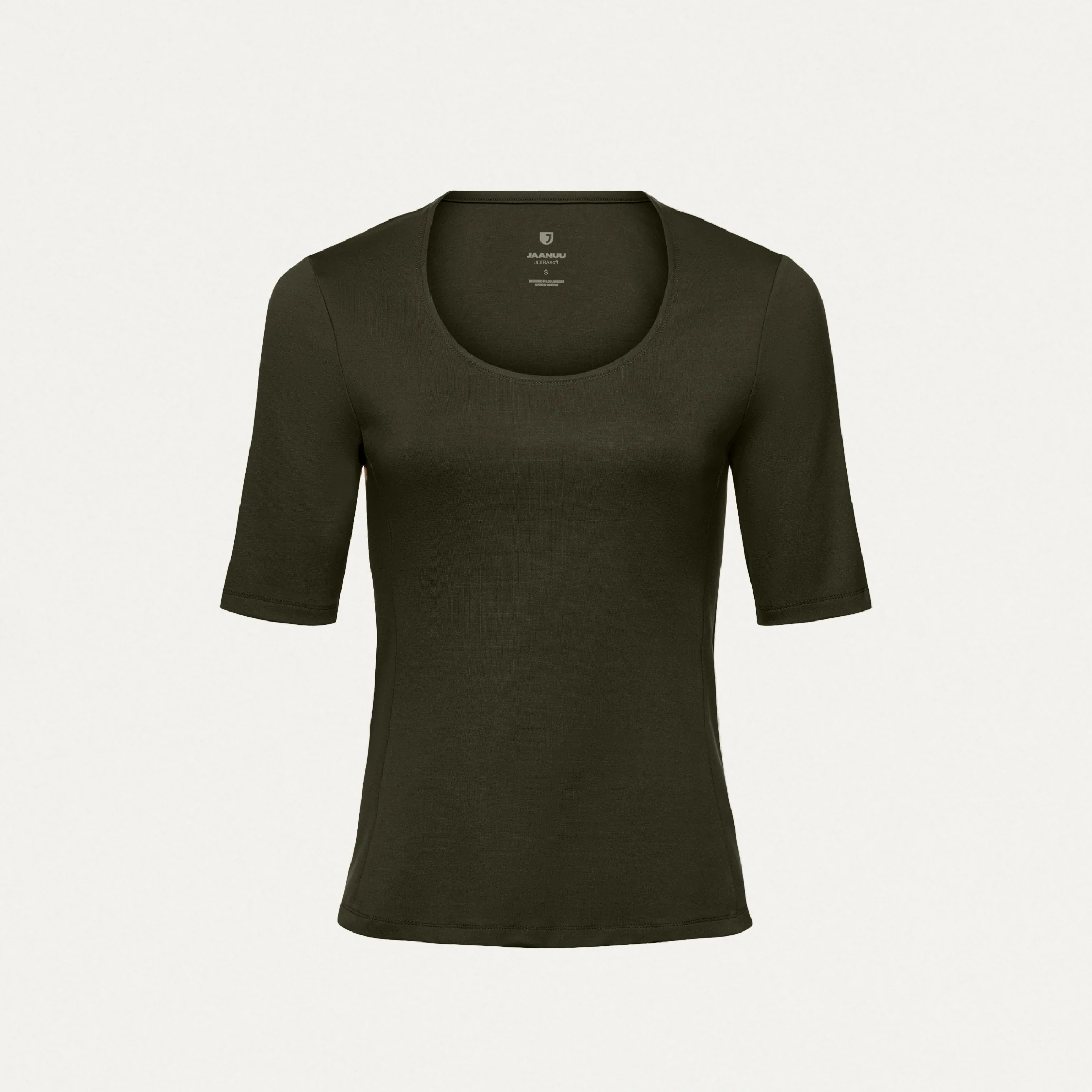 Cora U-Neck UltraSOFT™ Scrub Top - Deep Olive - Image 3