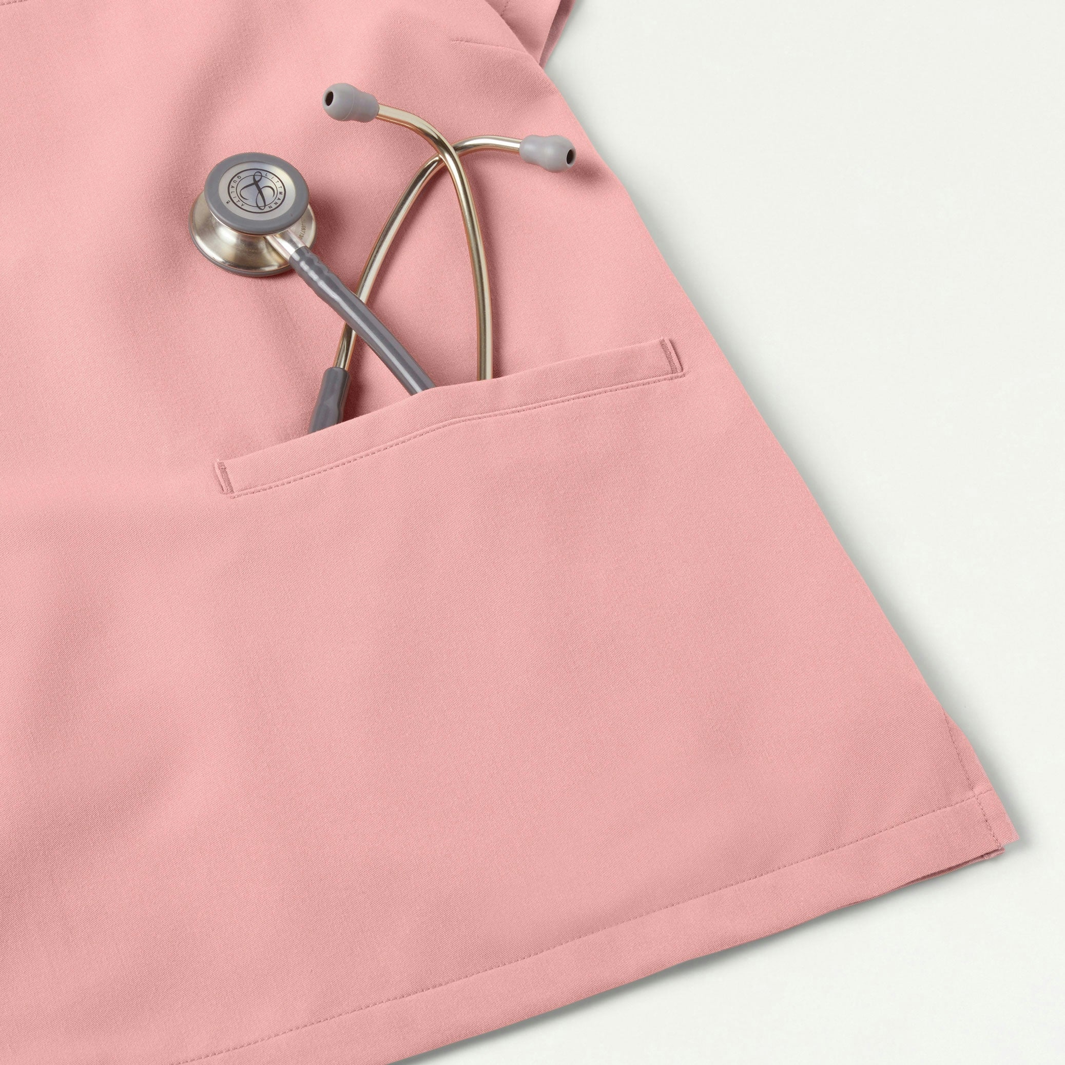 Helia Notched V-Neck Scrub Top - Mauve - Image 8