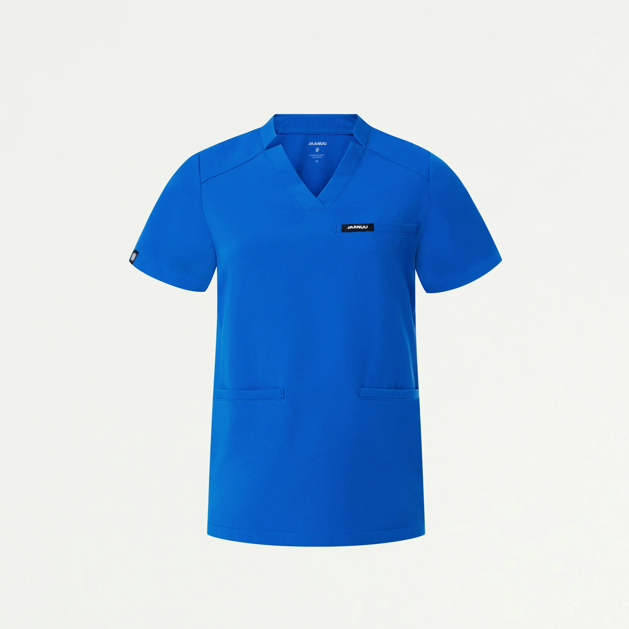 Helia Notched V-Neck Scrub Top - Royal Blue - Image 2