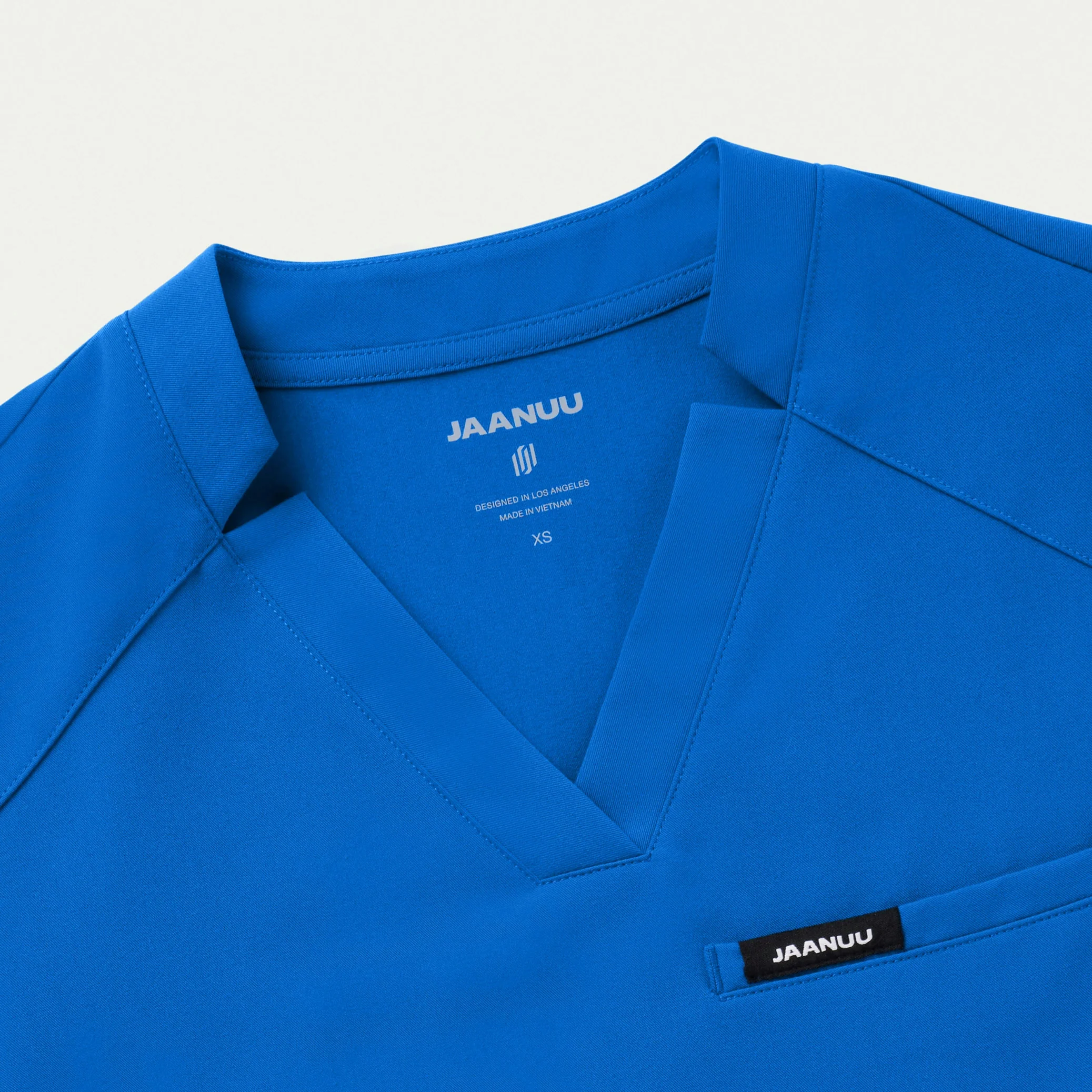 Helia Notched V-Neck Scrub Top - Royal Blue - Image 7