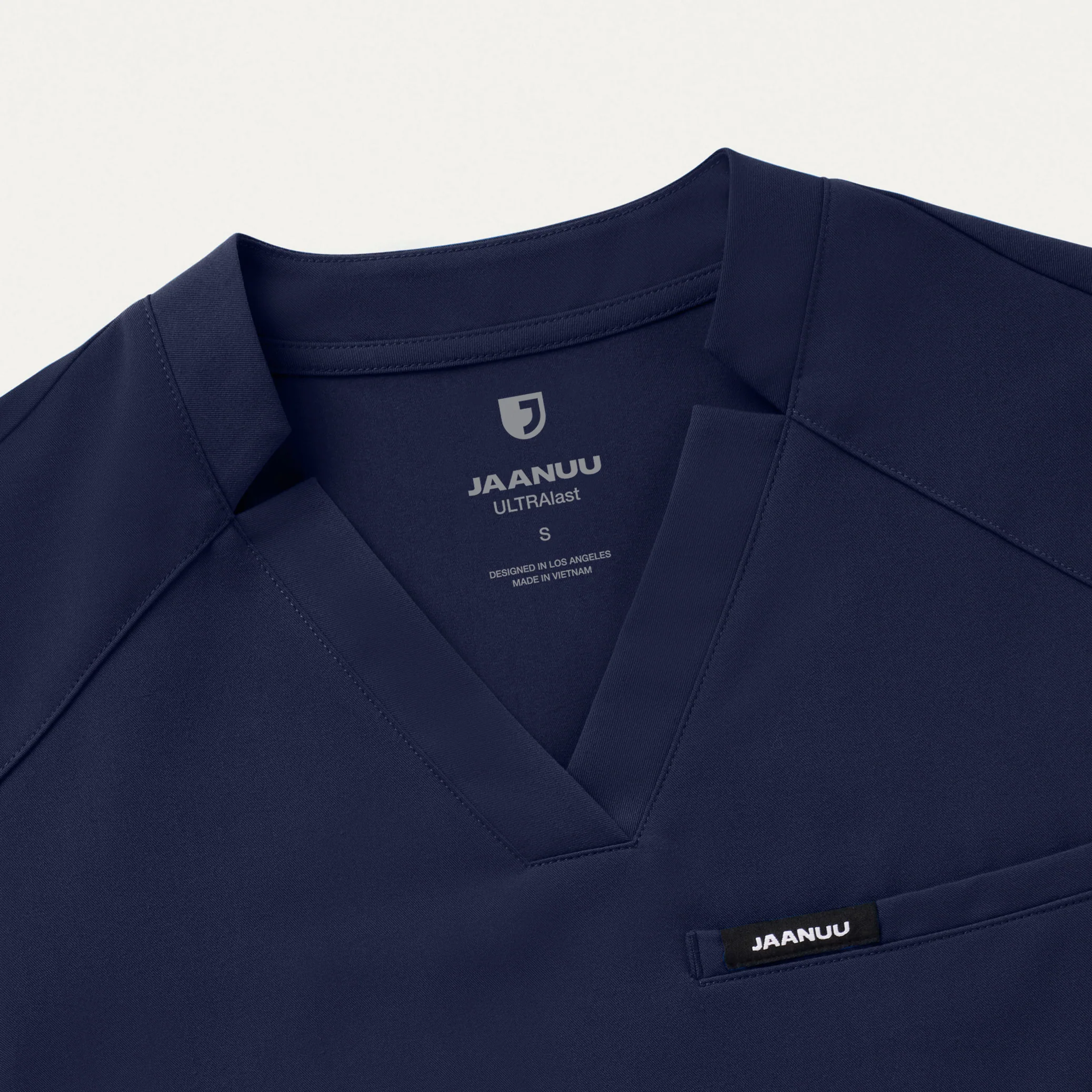 Helia Slim Notched V-Neck Scrub Top - Midnight Navy - Image 6