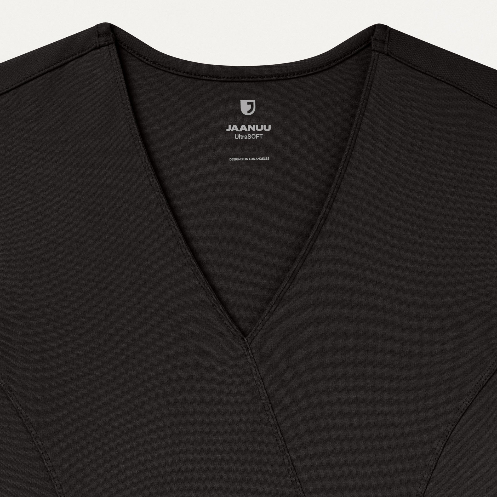 Isla Mock-Wrap UltraSOFT™ Scrub Top - Charcoal - Image 4