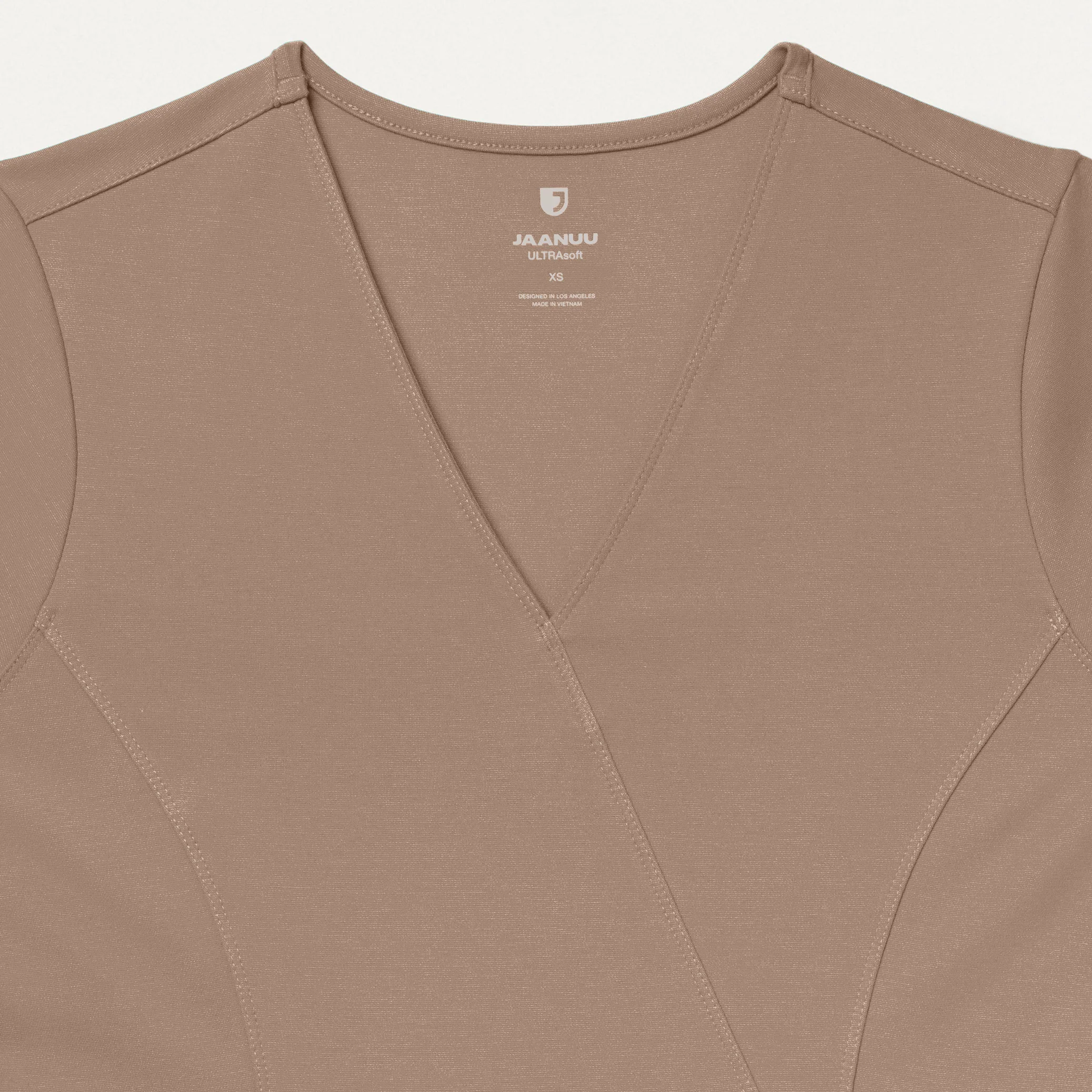 Isla Mock-Wrap UltraSOFT™ Scrub Top - Mocha - Image 4
