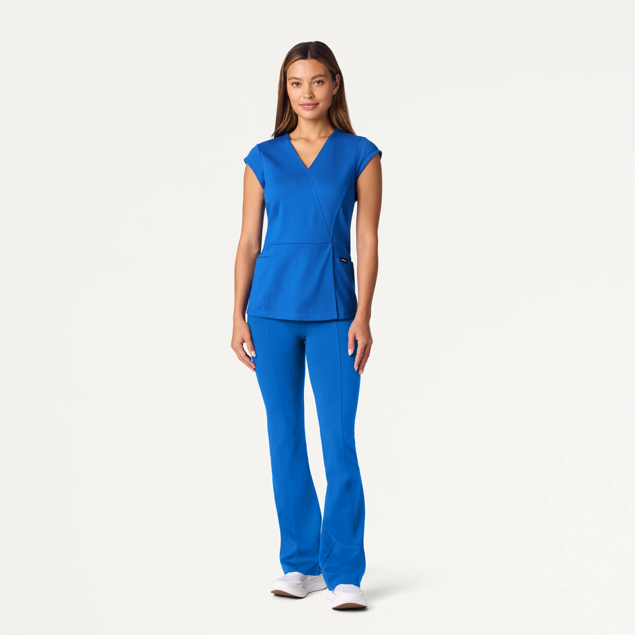 Isla Mock-Wrap UltraSOFT™ Scrub Top - Royal Blue - Image 2