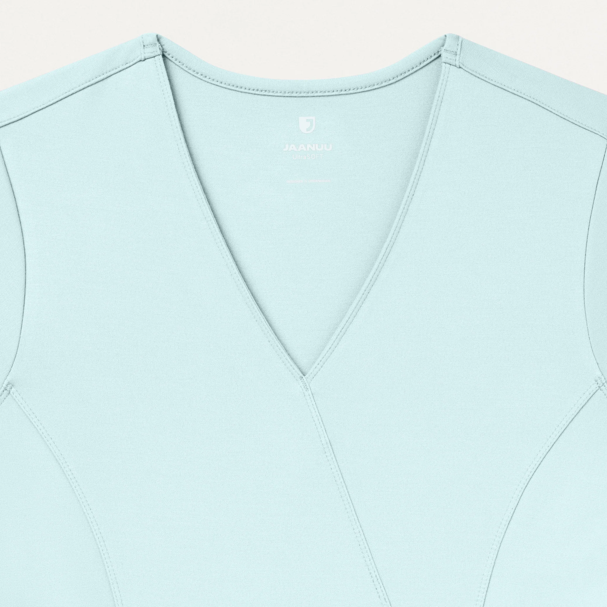 Isla Mock-Wrap UltraSOFT™ Scrub Top - Sky Blue - Image 4
