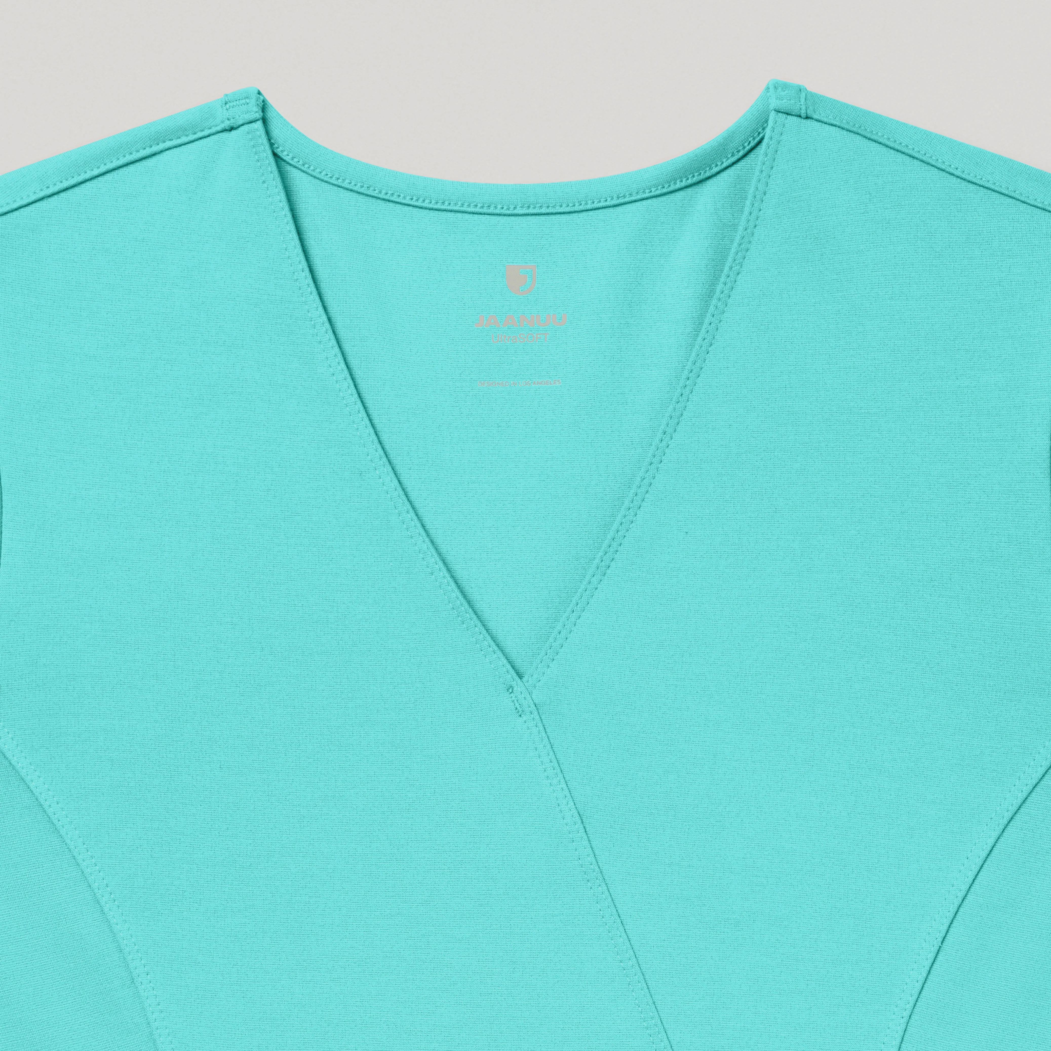 Isla Mock-Wrap UltraSOFT™ Scrub Top - Surf - Image 4