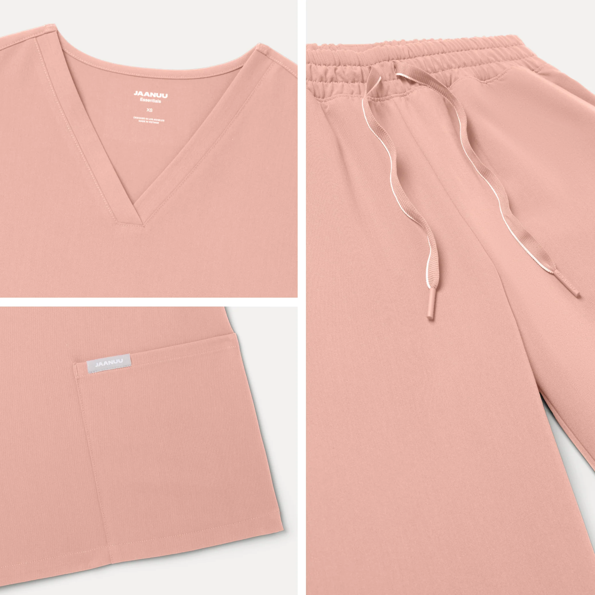 Jaanuu UltraLAST™ Essential Performance Women's 6-Pocket Scrub Set - Blushing Pink - Image 6