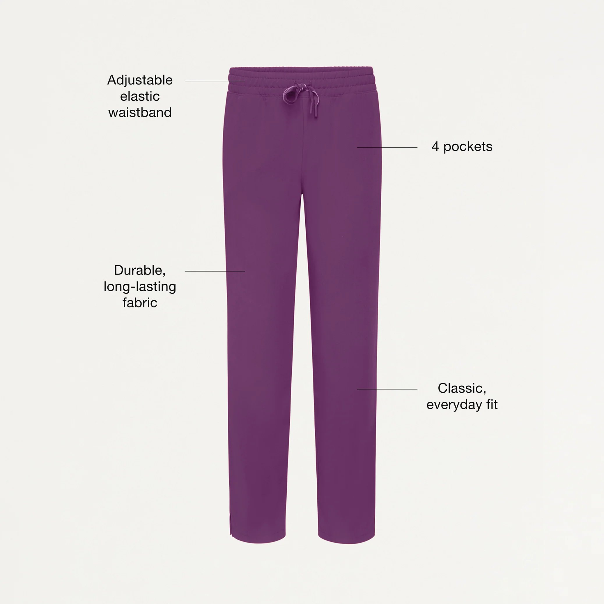 Jaanuu UltraLAST™ Essential Performance Women's 6-Pocket Scrub Set - Eggplant - Image 5